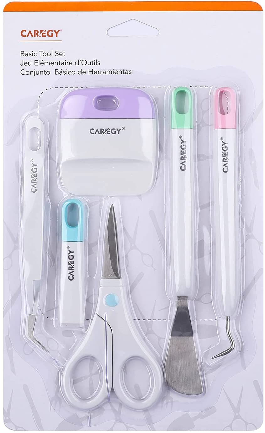 CAREGY Craft Vinyl Weeding Tools Set, Precision Craft Vinyl Tools Kit, Weeding Kits for Cricut/Silhouette/Siser/Oracal 631 651 751 Vinyl