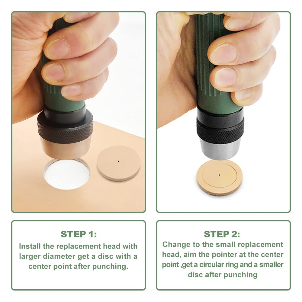 SENROG 12 in 1 Gasket Punch Set with Sharp Leather Hole Punches, Hollow Punch Set for Leather, 3/16'' to 1-1/4'' Hole Punch Kit with Handle