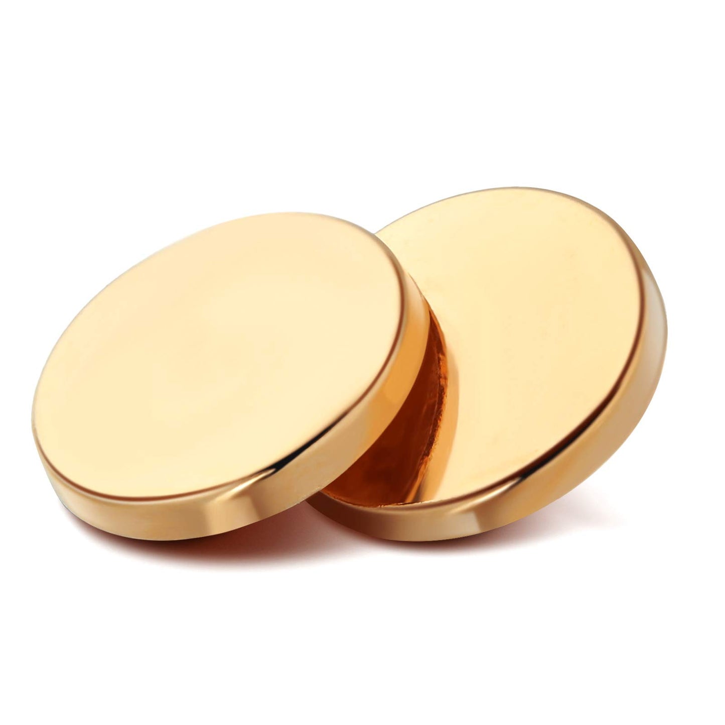 30 Pieces Metal Flat Button Alloy Shank Button Round Shaped Sewing Button Metal Button for Women Suit Woolen Coat Shirt Trousers Sewing Crafts (Gold,25 mm)