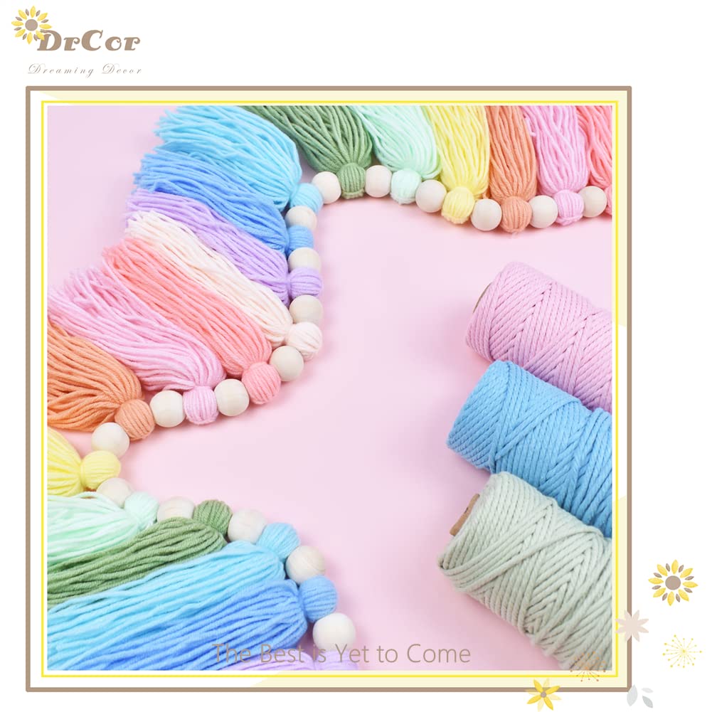 Pastel Rainbow Tassel Garland – Spring Easter Boho Wall Decor for Classroom, Nursery, Kids Room, Baby Shower, Spring Party, Bulletin Board Decorations