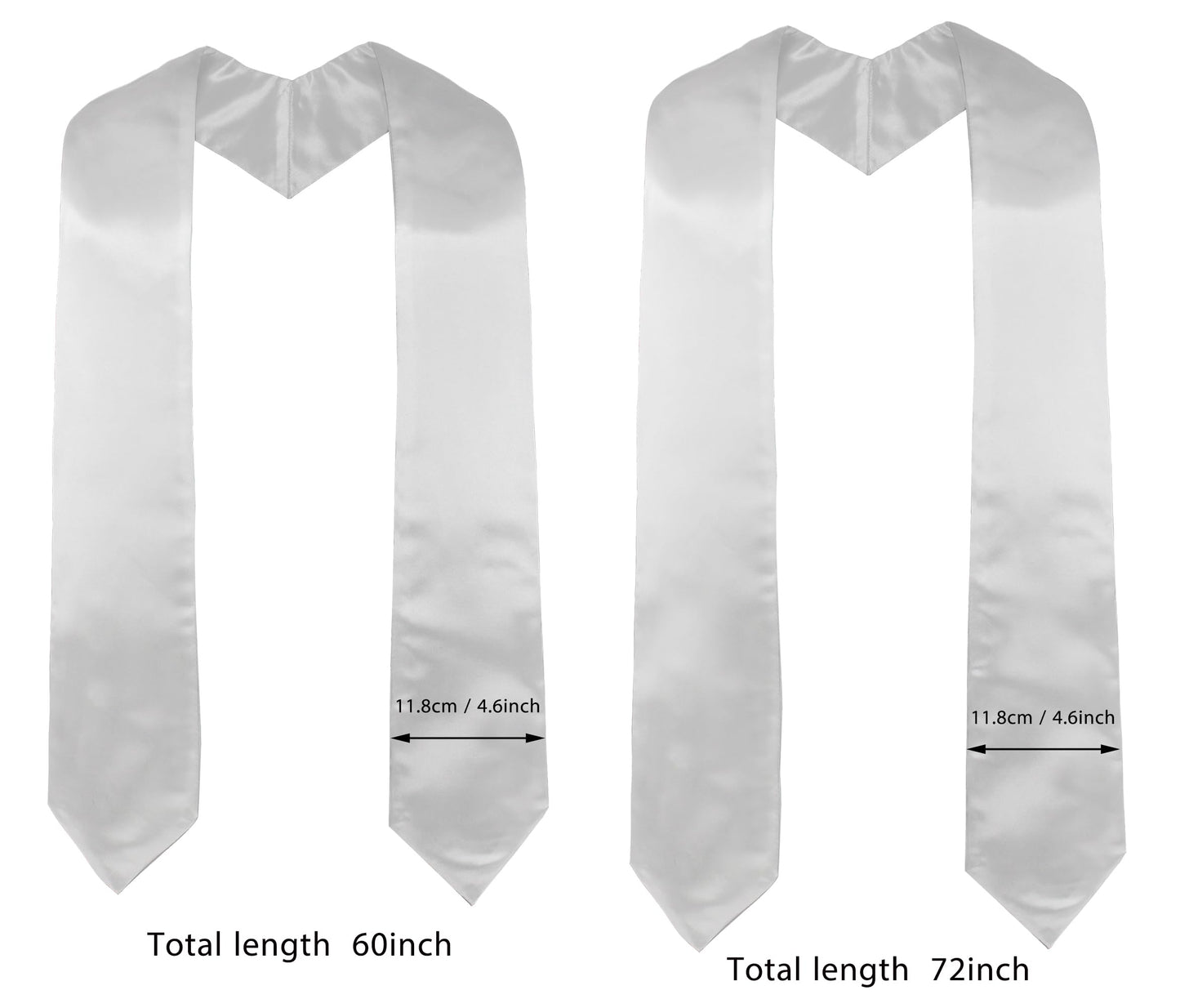 GraduatePro White Sublimation Blank Stole Sash 60 Inches Long for Adults