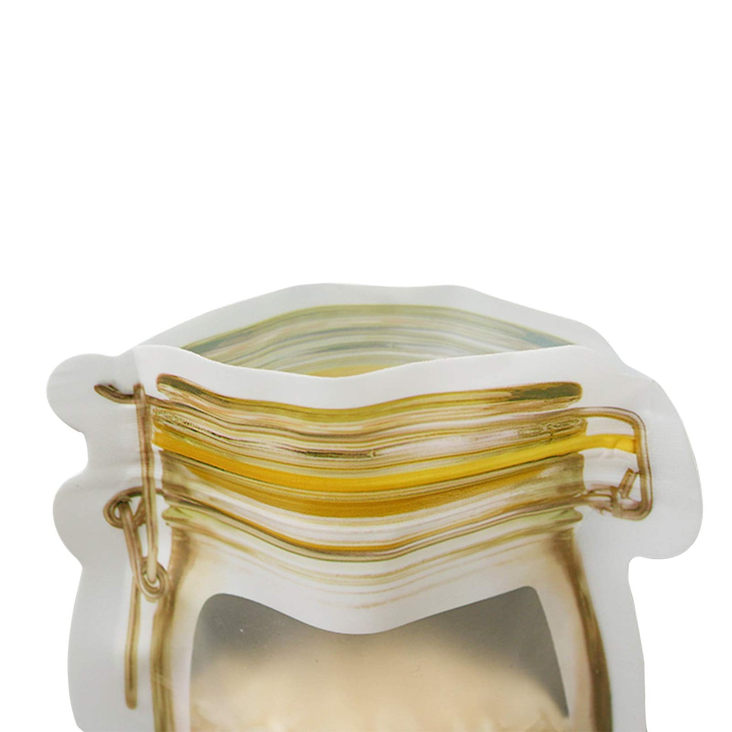 Mason Jar Bags Yellow, 20 Pcs Reusable Airtight Seal Food Storage Bags Leak-Proof Saver Bags for Travel Camping