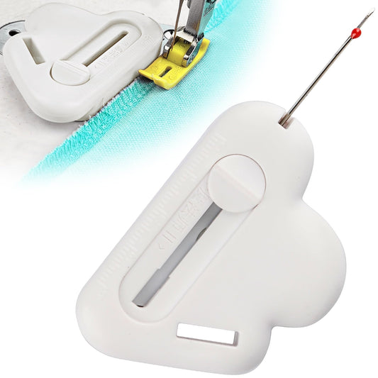 TOOVREN Magnetic Seam Guide for Sewing Machine with Seam Ripper Thread Remover Tool Multifucntional Magnetic Sewing Guide Hemmer with Scale Universal Sewing Supplies and Accessories(White)