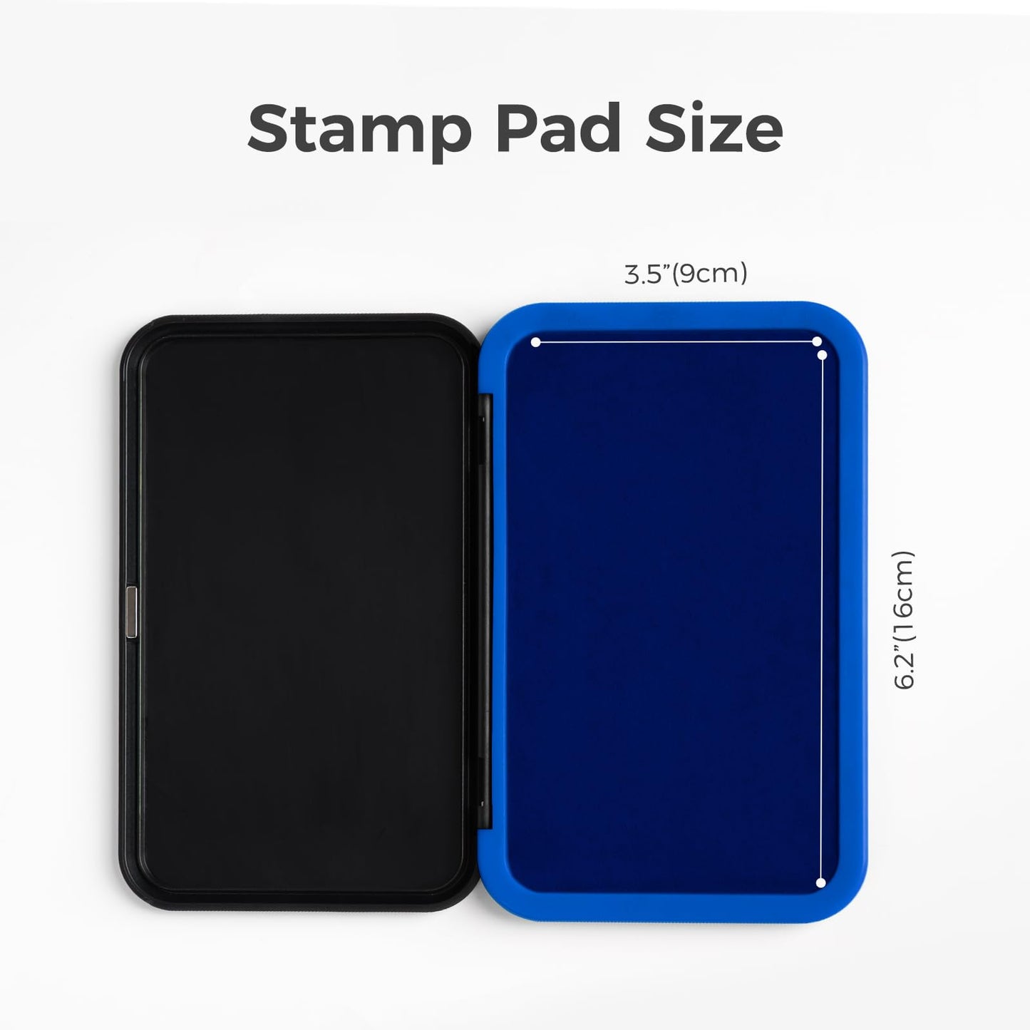 NEO MARK Large Stamp Pad - 3.50"x 6.25", Magnetic Lid, Premium Quality Felt Stamp Pad (Blue)
