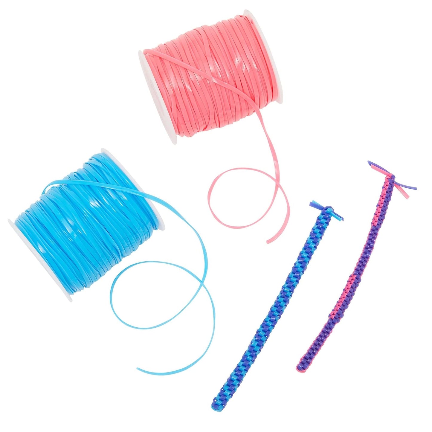 Juvale Lanyard String Kit - Neon Plastic Lacing Cord & Gimp String for Bracelets - Plastic Cord & Boondoggle Kit for Keychains - 10 Spools, 50 Yd Each, 2.5 mm x 1 mm, Rainbow