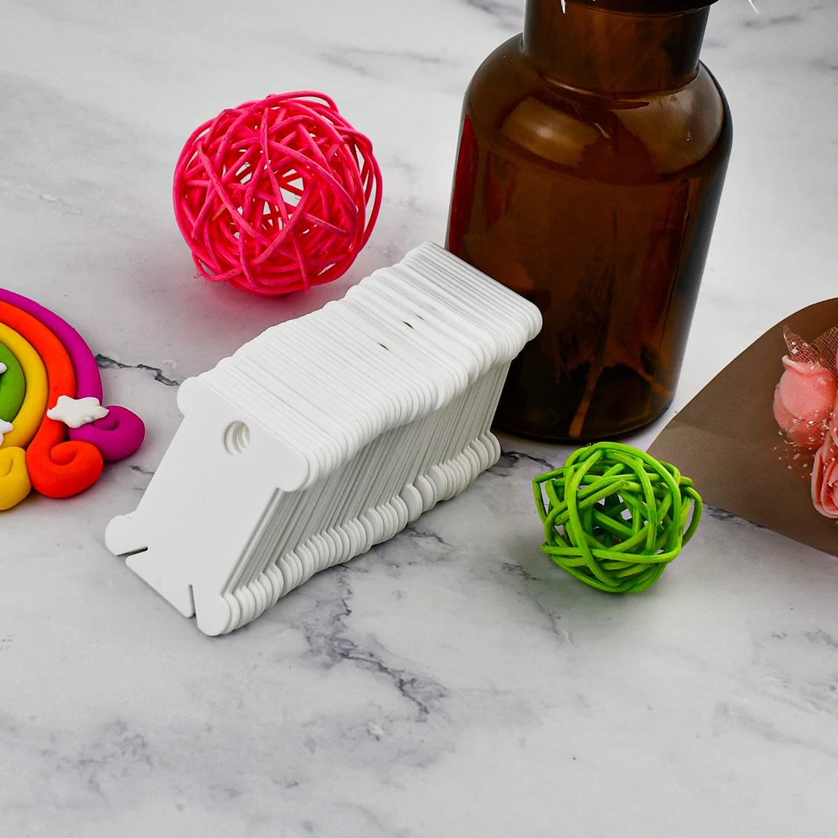 120 Pieces Plastic Floss Bobbins for Cross Stitch Embroidery Cotton Thread Embroidery Floss Cross Stitch Threads Craft DIY Sewing Storage Winding Thread Organizer Holder Embroidery DIY Cards (White)