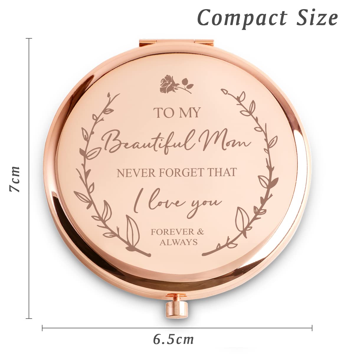 Mom Gifts from Daughter Son, Personalized Compact Mirror, Sentimental Mothers Day Birthday Gifts for Mom Mother Parents