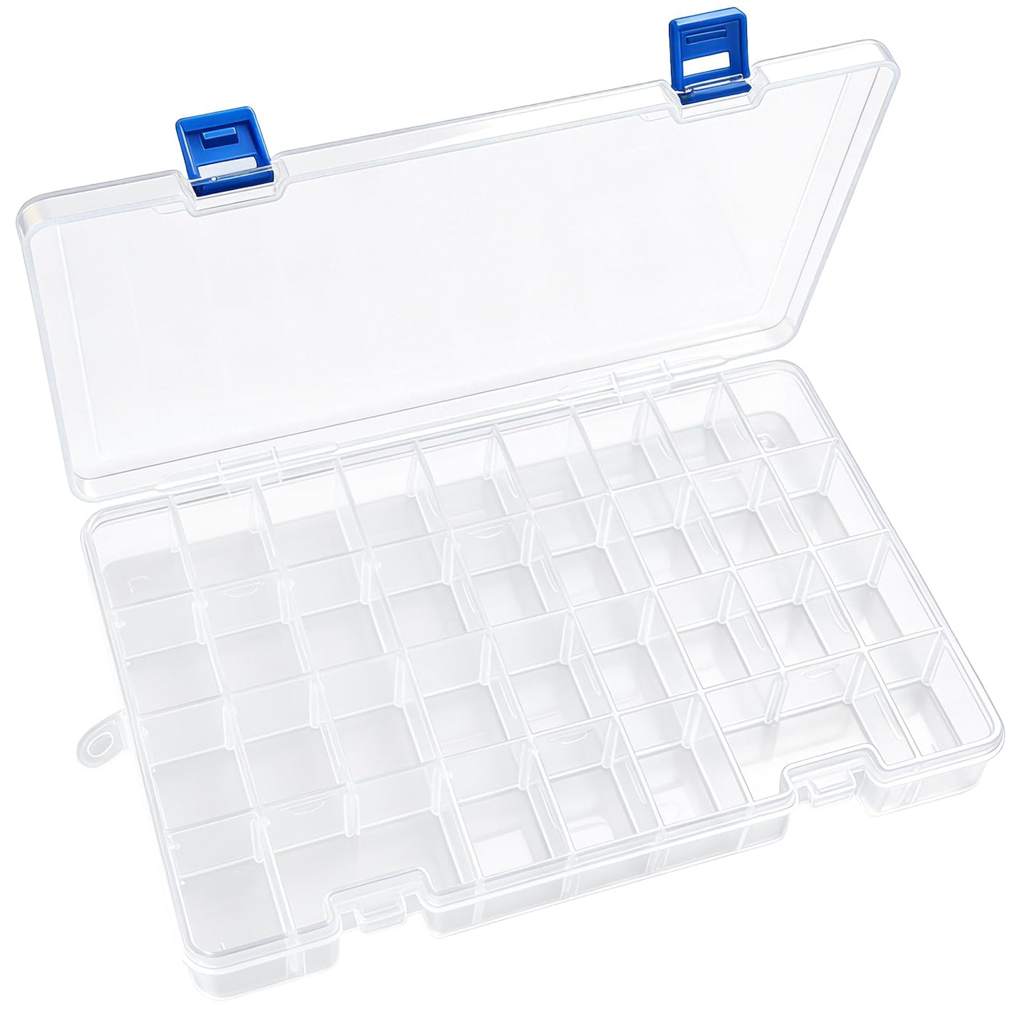 Qualsen 34 Grid Plastic Organizer box with Adjustable Dividers, Fishing Tackle Box and Bead Organizer Box for Jewelry, screw, Earrings, Art Craft, Tools, Fishing Hooks, and Small Accessories