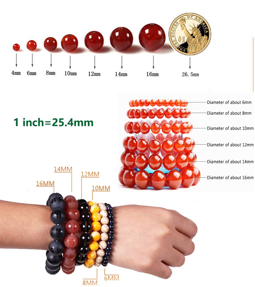 7 Chakra Natural Stone Beads Mixed 100pcs 8mm Round Genuine Real Stone Beading Loose Gemstone Amethyse Color DIY Smooth Beads for Bracelet Necklace Earrings Jewelry Making