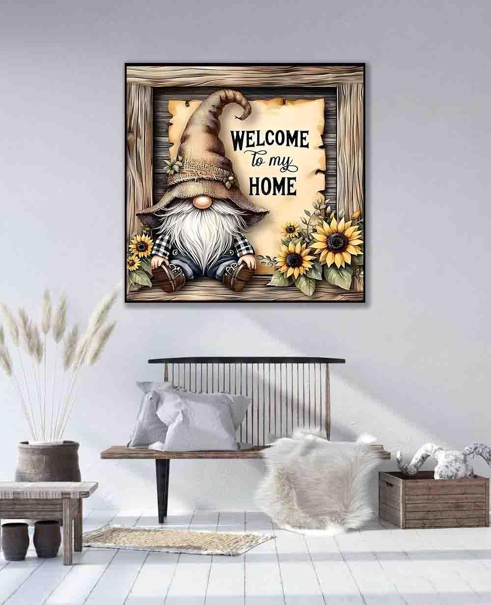 Gnome Cross Stitch Kits for Adults Beginner,Home Counted Cross Stitch Kits Printed Stitching Cute Patterns Dimensions Needlepoint Art Crafts Embroidery Kits for Adults Beginners