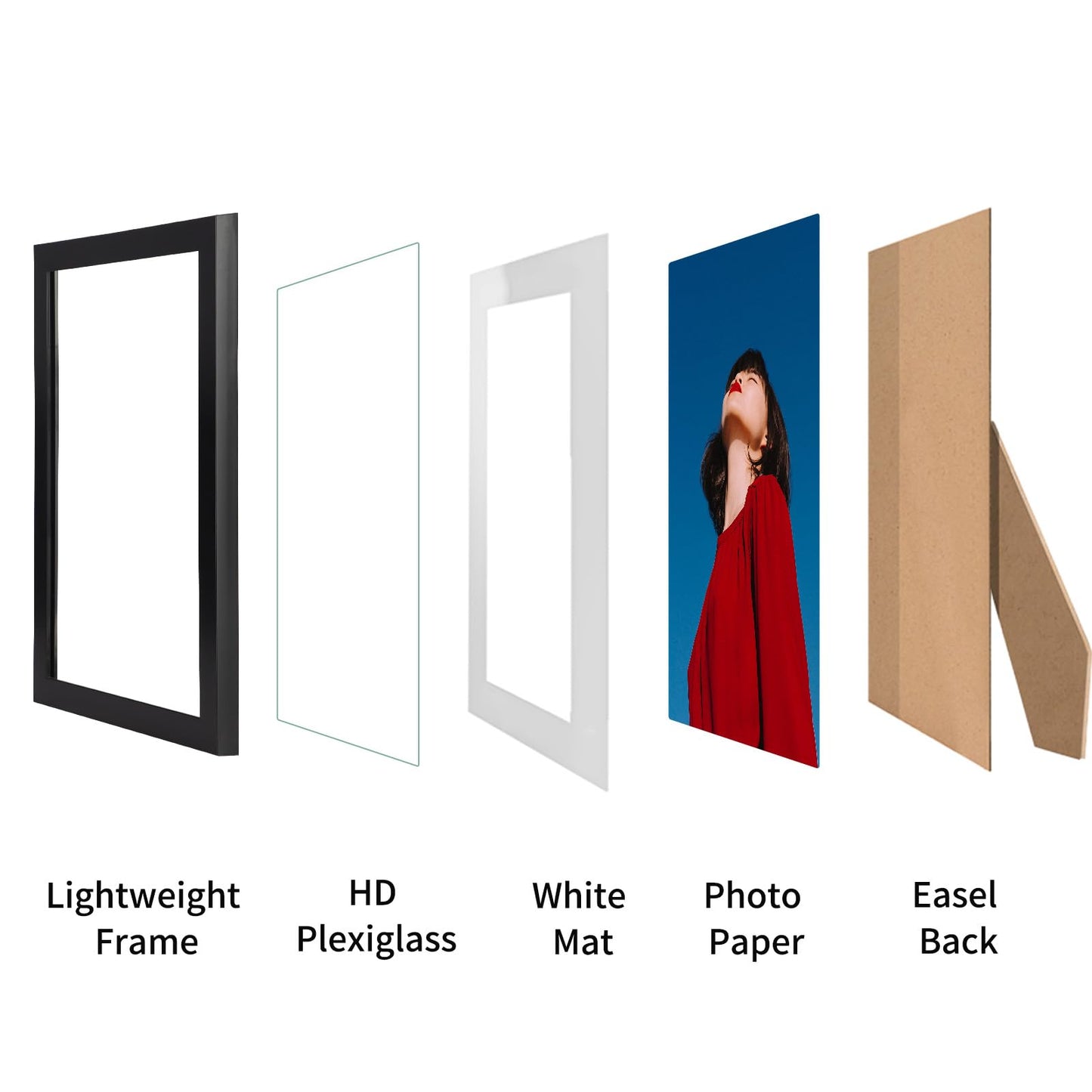 8x10 Black Picture Frame Set of 10, Bulk Collage Frames for Photos 5x7 with Mat or 8x10 without Mat, Table Top and Wall Mounting Decor