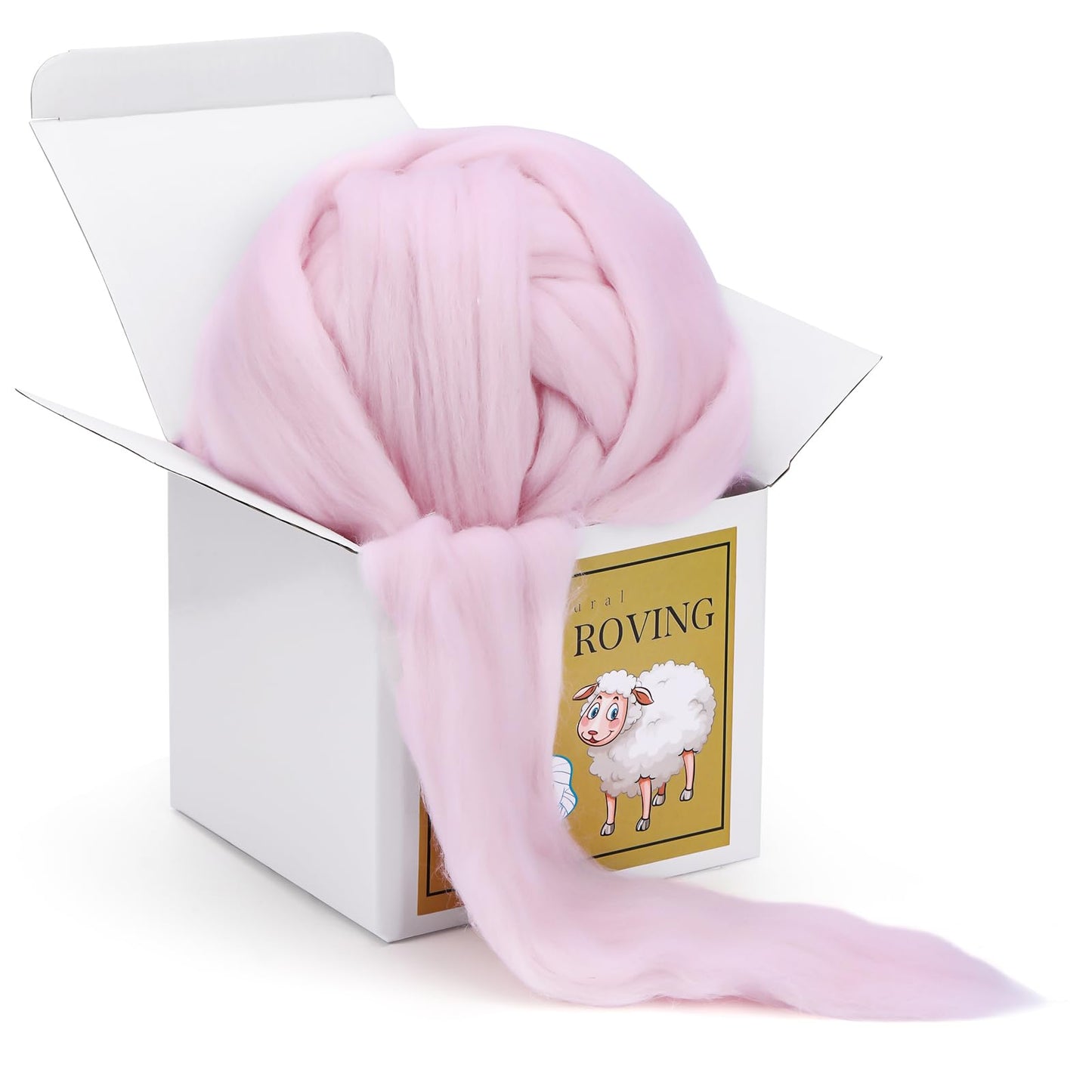 Wool Roving Bulk - 8.82oz Super Wool Chunky Yarn, Wool Roving Top for Needle Felting, Soft Felting Wool Supplies for Hand Spinning, Felting, Blending, Weaving and DIY Craft