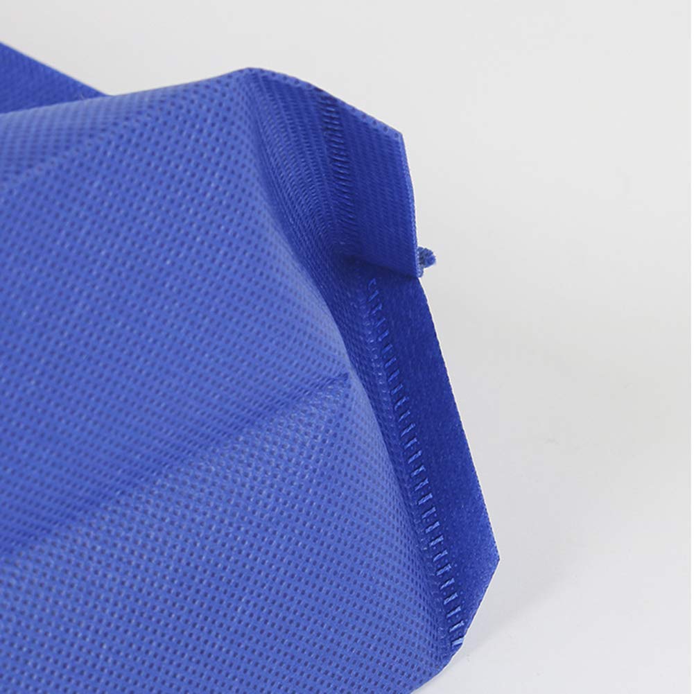 10PCS Reusable Tote Bags Travel To-Go Kicthen Dining Food Non-woven Fabric Shopping Grocery Bags with Handles (Blue)