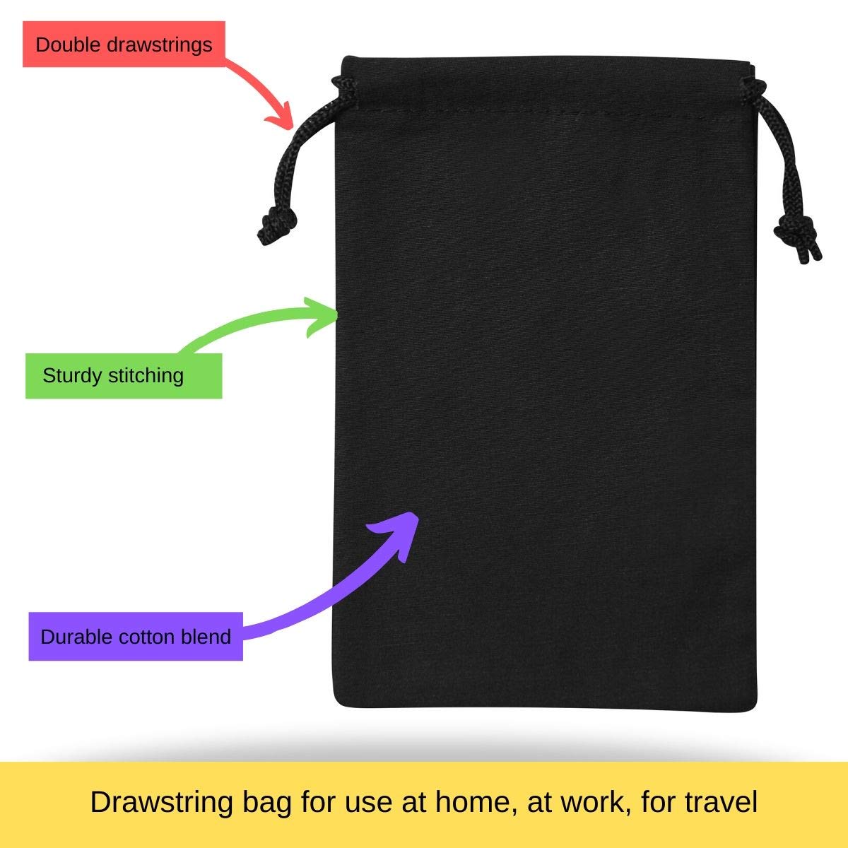 DR Drawstring Bags 12-Pack For Storage Pantry Gifts (4 x 6 inch - 12 pack)