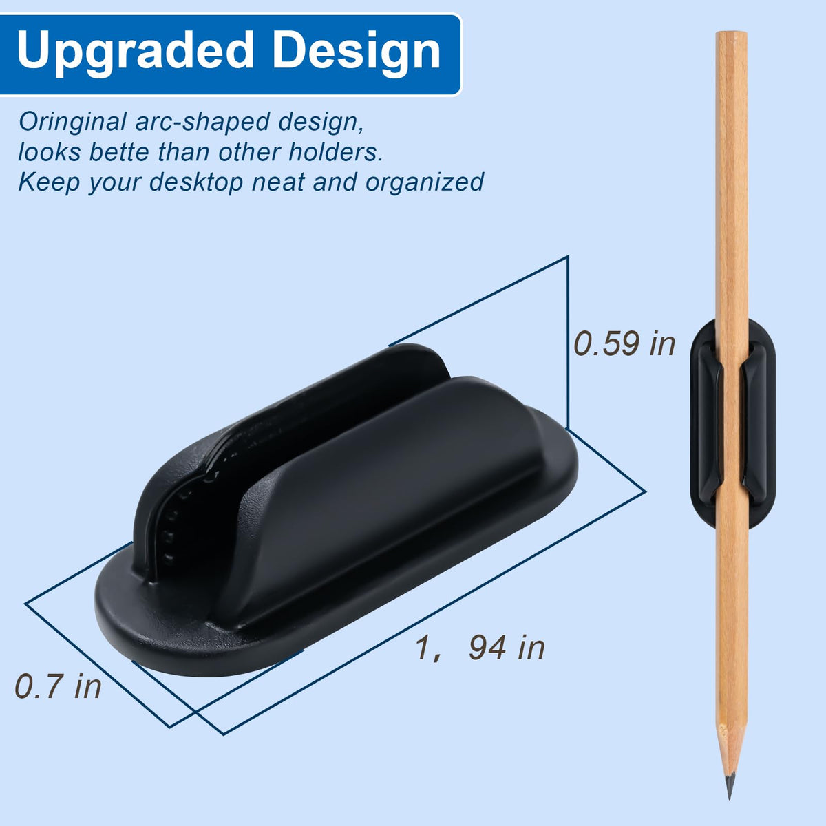 UEHSNI 10 Pack Adhesive Pencil Holders for Desk,Silicone Flexible Pen Holder for Wall, Office, School,Home,Classroom Must Haves,Teacher Supplies Accessories,Desk Organizer,Small Gift Back to school