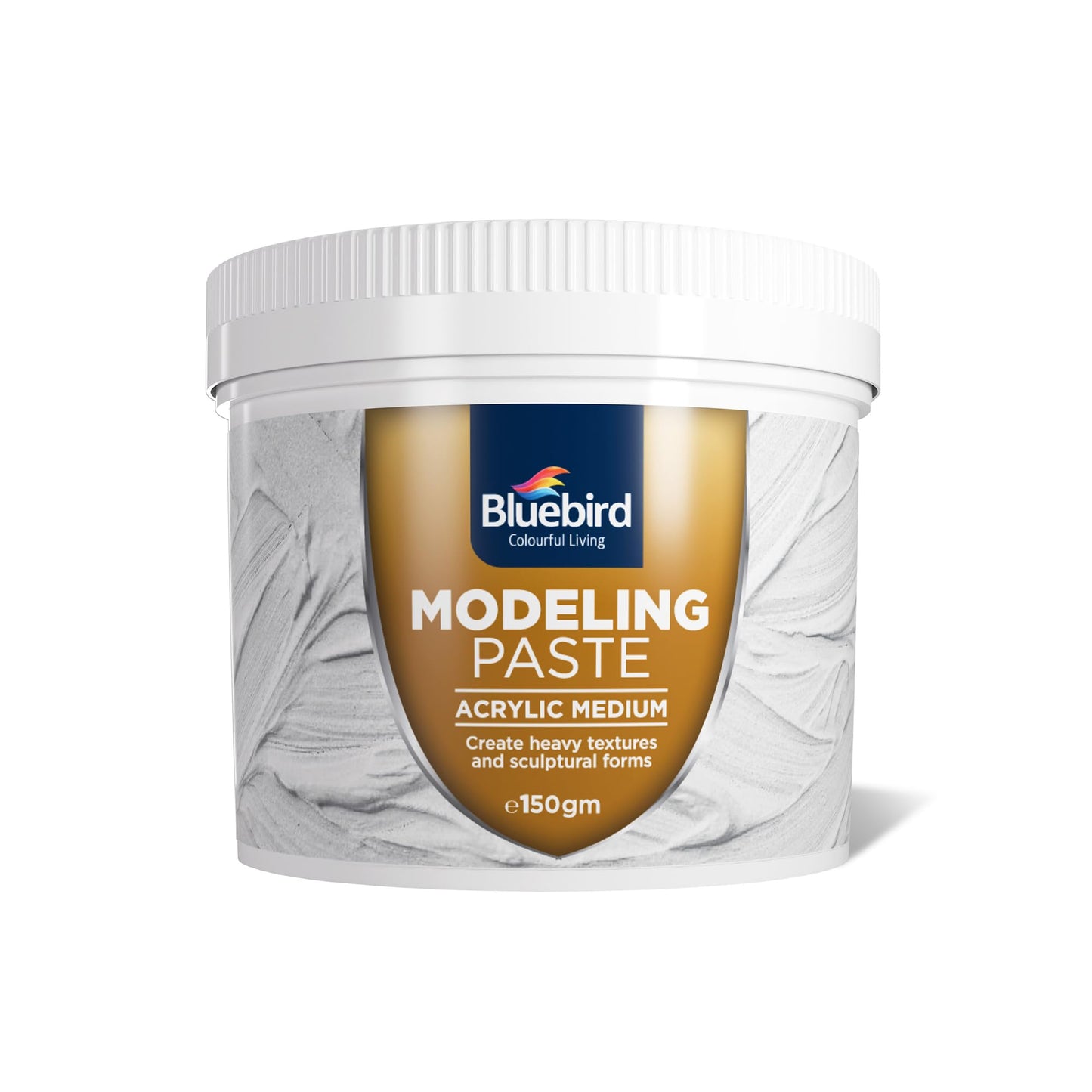 Bluebird Thick Modeling Paste White 5.3 Oz / 150gm - High Density, Acrylic Medium for Texture, Thickness, and Dimension Additive