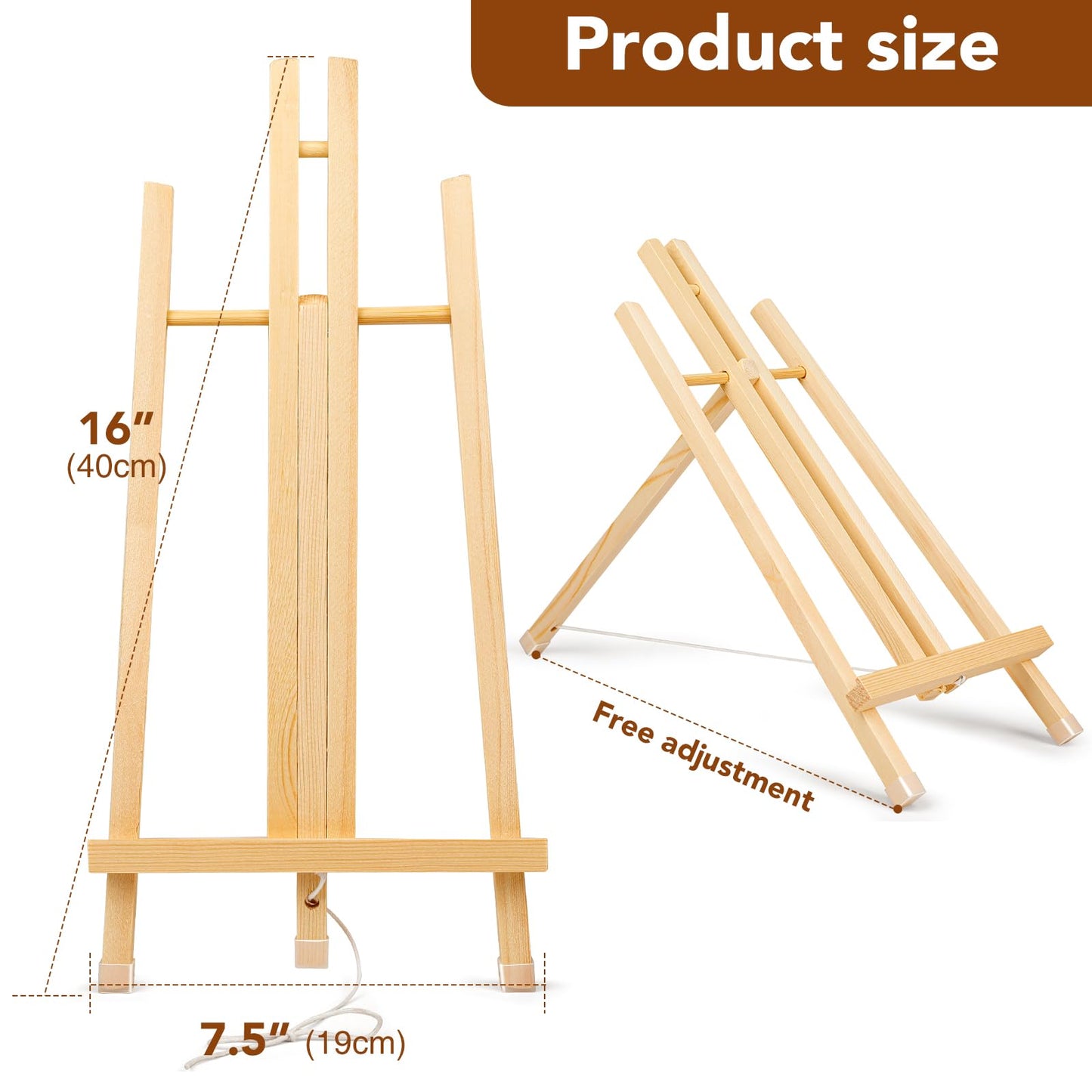 3 Pack 15 Inch Wood Easels, Easel Stand for Painting Canvases, Art, and Crafts, Tripod, Painting Party Easel, Kids Student Tabletop Easels for Painting, Portable Canvas Photo Picture Sign Holder