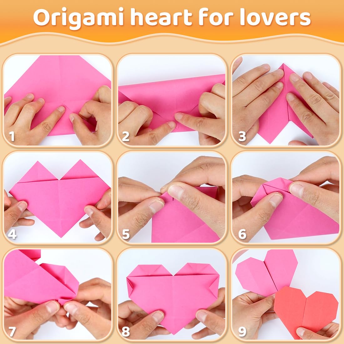 Praisebank Origami Paper, 220pcs 17 Colors 6x6 inch, Double Sided, Craft Kit with Guide.