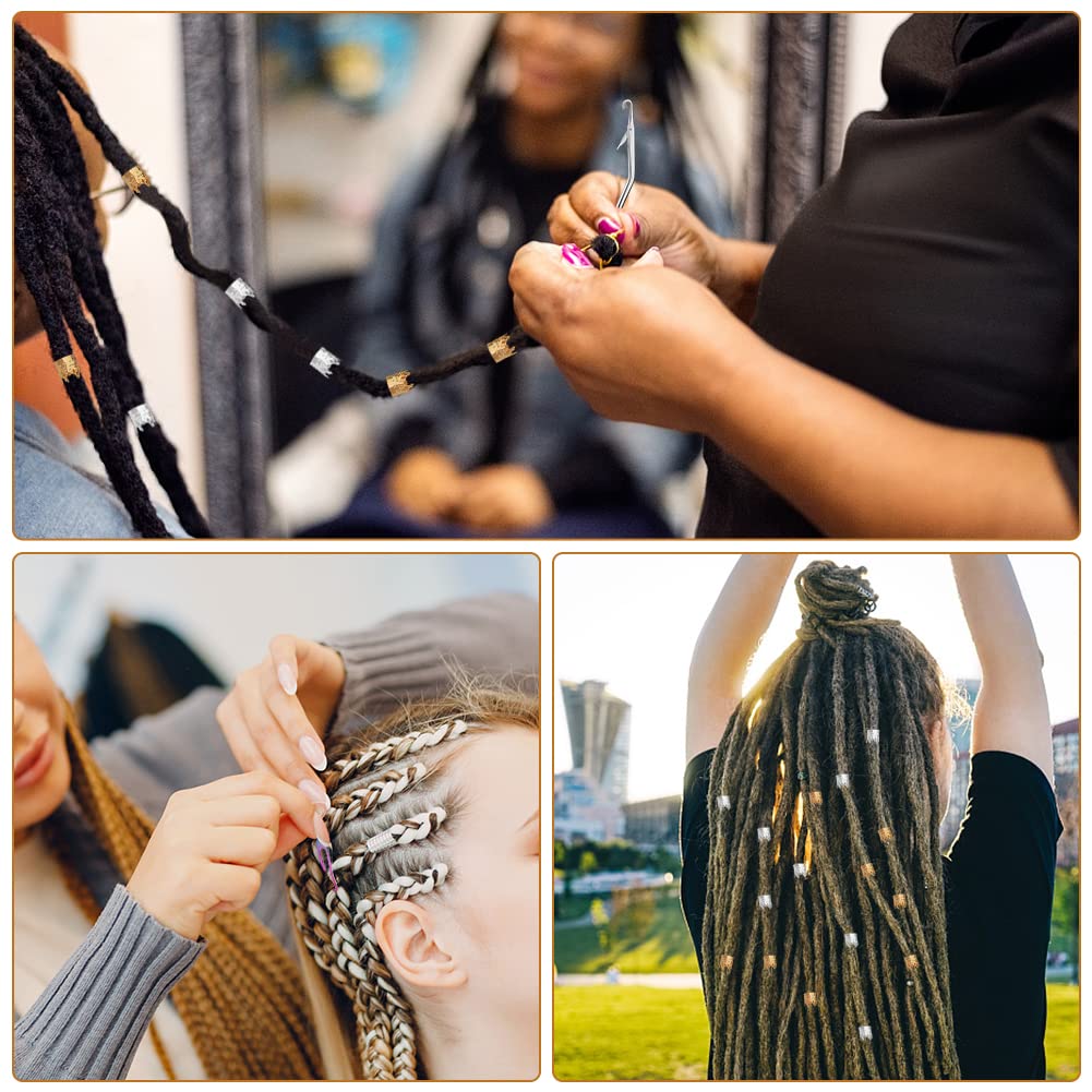 Dreadlock Crochet Hook, 48 Pcs Dreadlock Crochet Hook Tool, 6 Dreadlock Crochet Needle, Different Size Bent Latch Hook, Crochet Needle for Hair Braiding with Case and Dreadlocks Tool