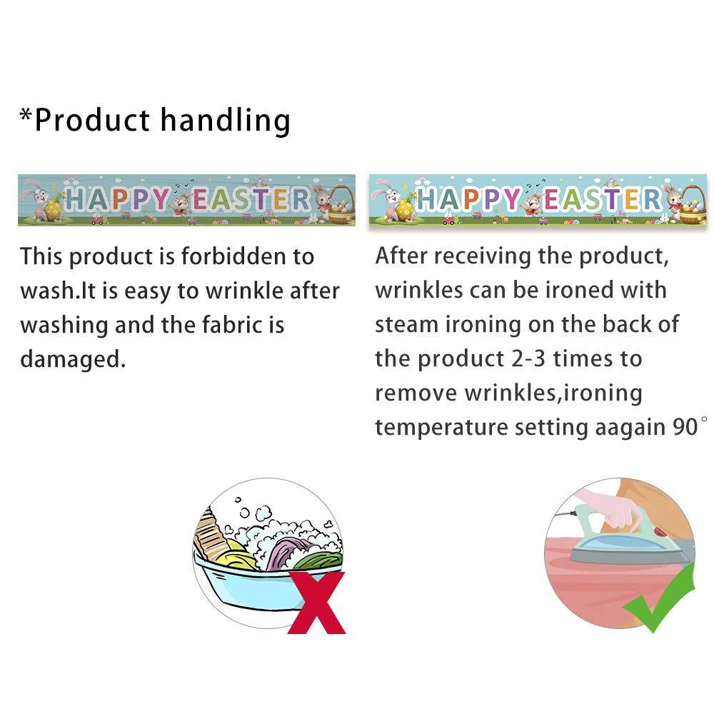 Happy Easter Banners, Welcome Spring Easter Themed Party Banner, Lawn Sign Backdrop Banner for Indoor Outdoor Easter Party Supplies(9.8 x 1.5ft)