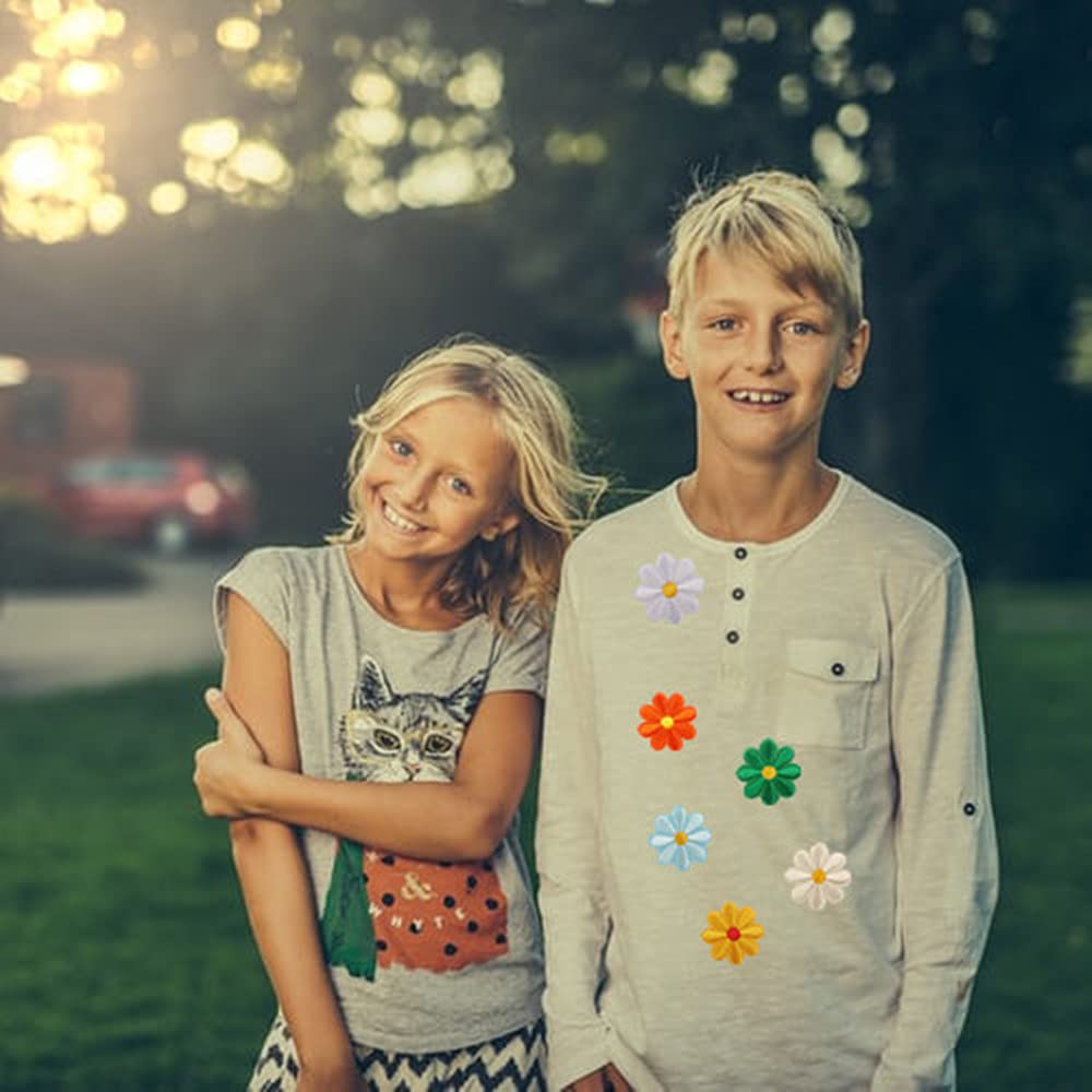 Poagoep 39PCS Flowers Embroidered Iron on Patches Butterfly Daisy Applique Decoration Sewing Patches for Cloting Bags Caps Jackets Hat Jean