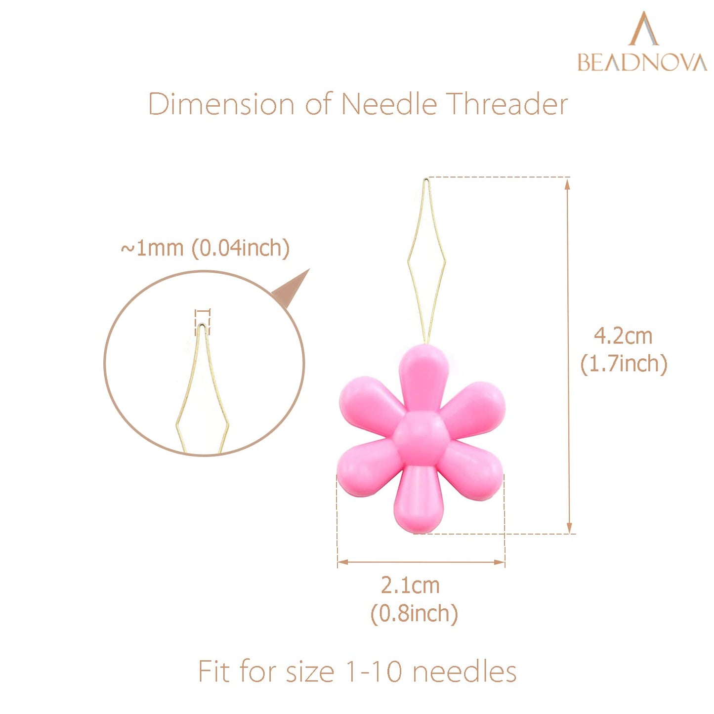 Needle Threaders 25pcs Plastic Flower Head Sewing Needle Threader for Sewing Small Eye Embroidery Craft Knitting Quilting (25pcs, Mix Colors)
