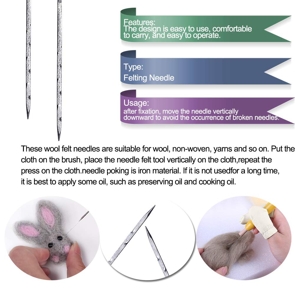 MORFEN 30 PCS Needle Felting Needles, 3 Sizes Wool Felting Needles, Needle Felting Supplies with Wooden Handle, Fingercots Needle Felting Tools Kit for DIY Wool Felting Projects
