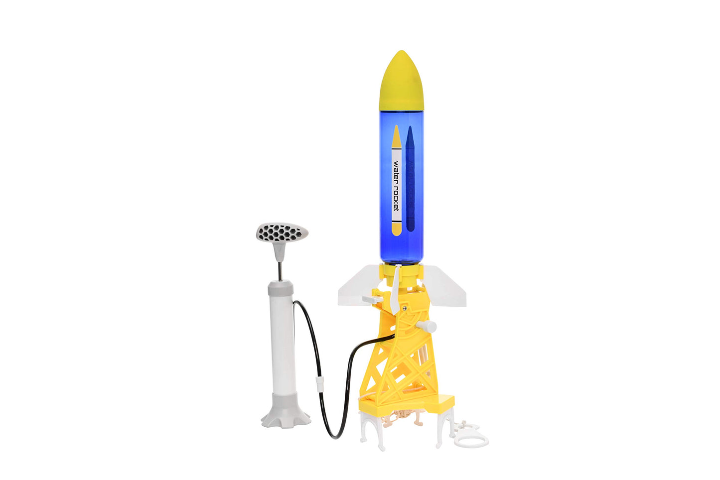 PLAYSTEM Outdoor Water Powered Rocket Physics Learning Set-with Tail, Body and Pump DIY Rocket Science Experiment Kit- Space STEM Outdoor Toys Gift for Kids,Teens, Boys & Girls