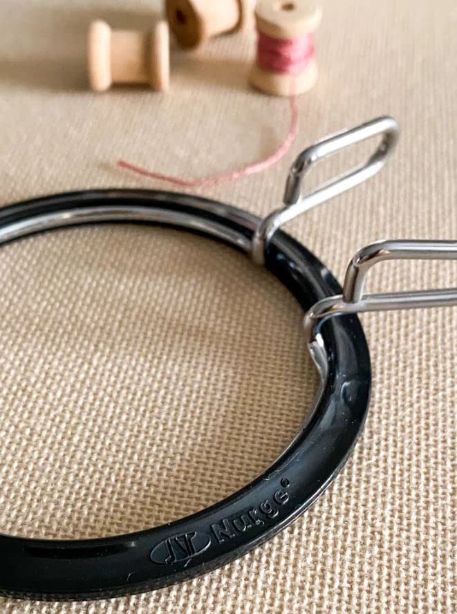 Nurge Premium Quality, Metal Spring Tension Embroidery Hoops, Cross Stich Hoop, Darning Hoops, Embroidery Tension Shed (Black, Siz Mix)
