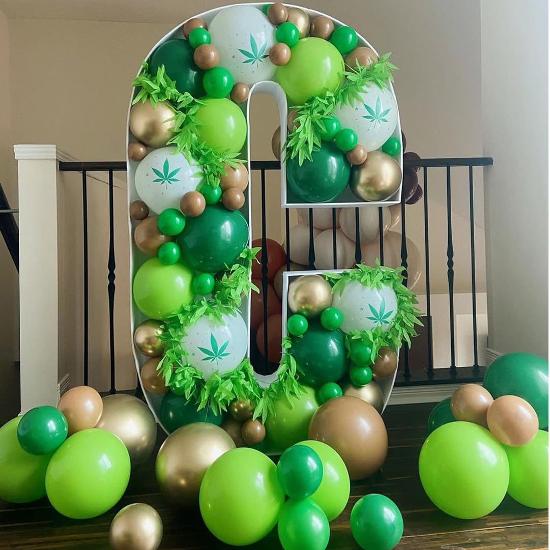 Green Balloons Dark Green Balloon Set, 50 Pcs 12 inch Different Shades Emerald Green Lime Green Confetti Latex Balloons For Jungle Safari Party Supplies