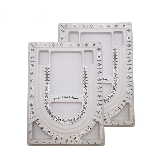 2 Pack Bead Design Board Bracelet Design Board Flocked Bead Board Necklace Beading Jewelry Organizer Tray DIY Jewelry Making Tray(13 Inch)