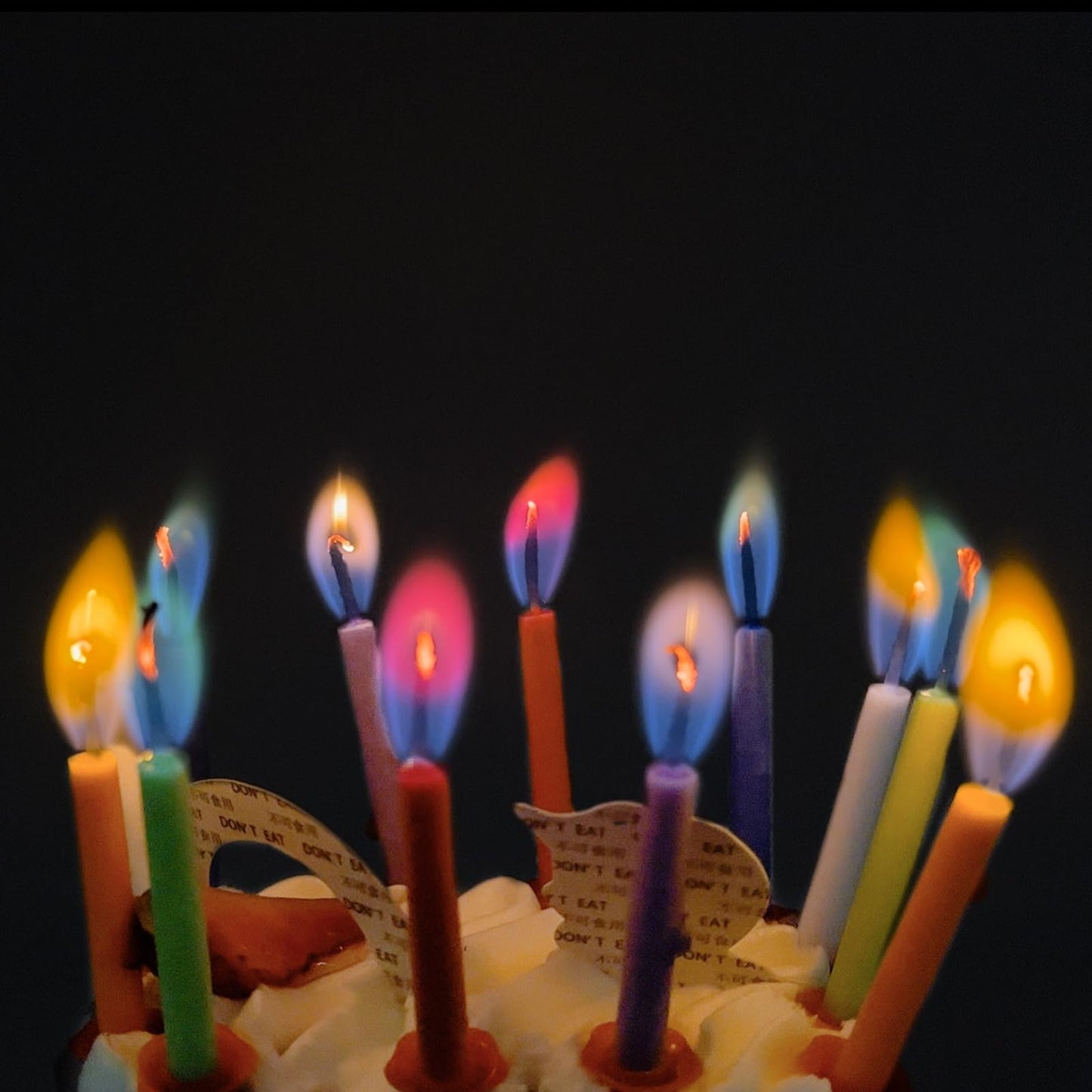 Angel Flames Birthday Cake Candles Happy Birthday Candles with Colored Flames (12pcs per Box, Holders Included) (12, Medium)