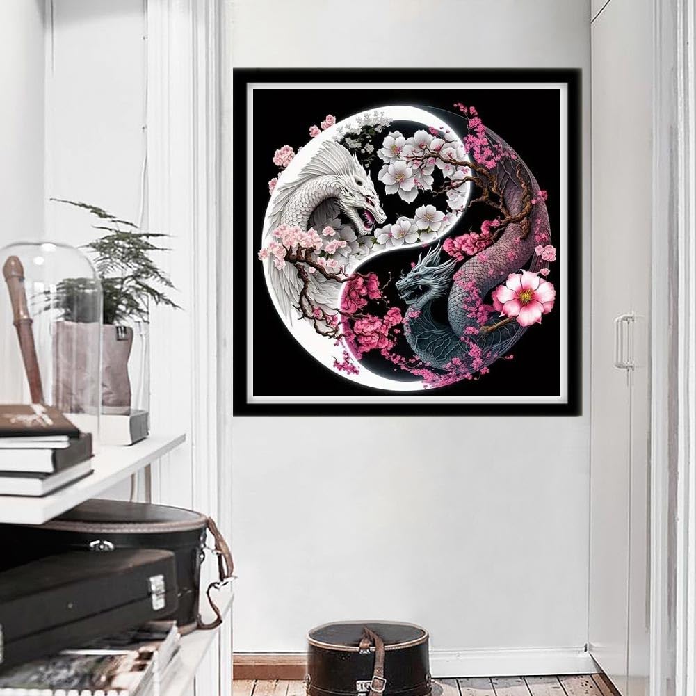 Dragon Stamped Cross Stitch Kits for Beginner, Needlepoint Counted Cross Stitch Kits for Adults, 11 CT Patterns Dimensions Counted Cross Stitch Kits Arts Craft Kits 14x14in (Without Frame)