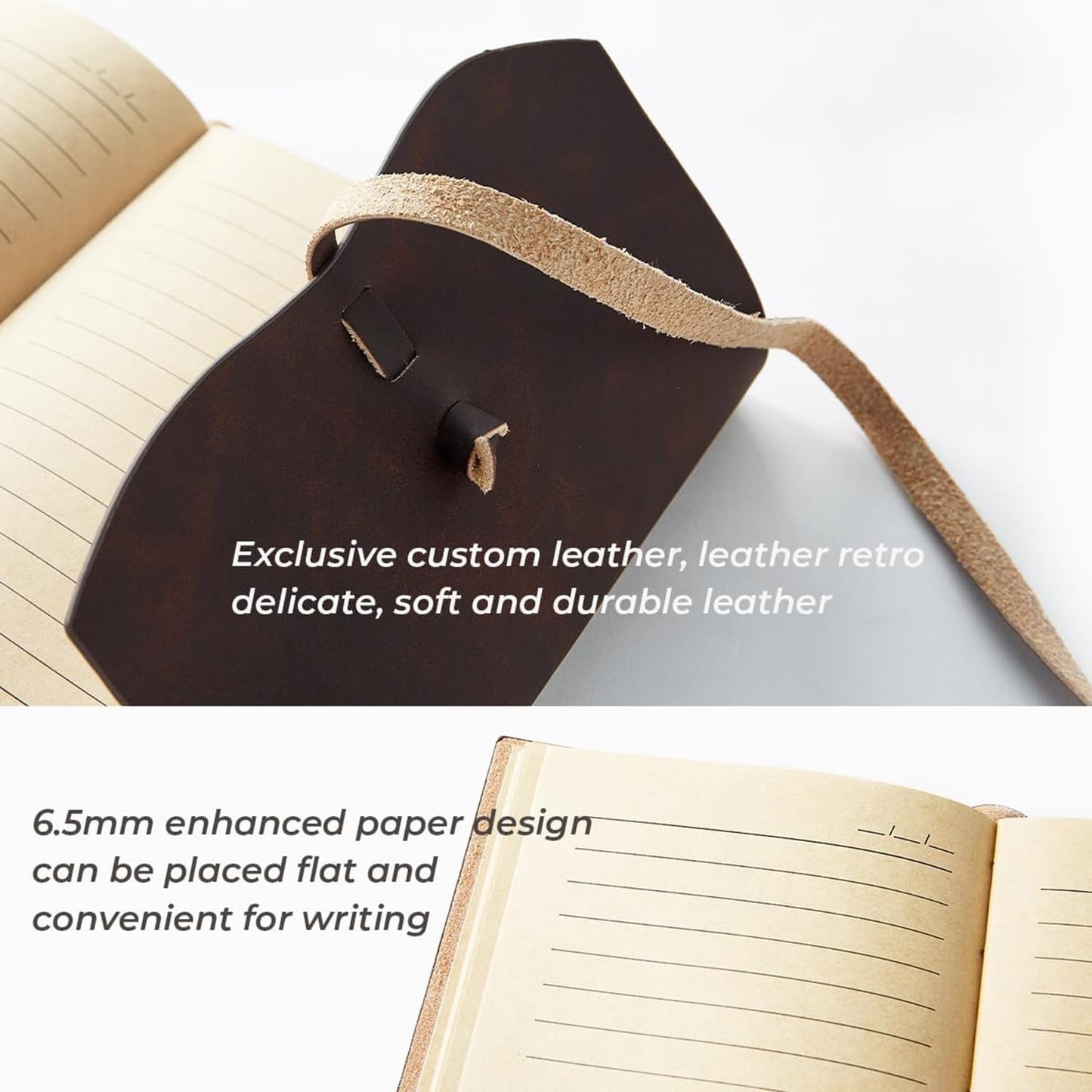 RILIHO Leather Journal Notebook - Genuine Leather Journals for Writing 5x7.1 Inch, Vintage Journal For Men and Women, Artist,Travel Journal,Grey