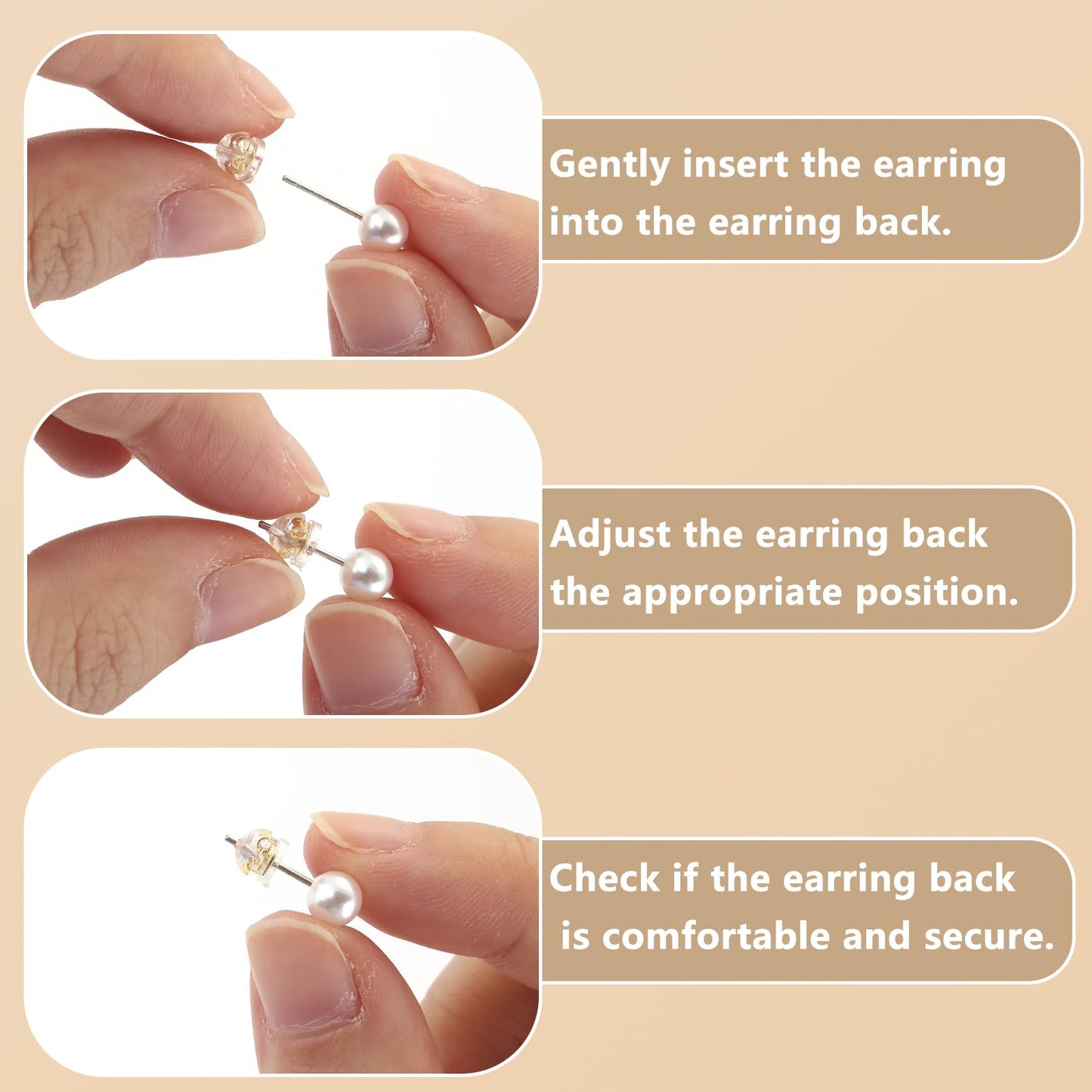 570 Pcs Rubber Earring Backs for Studs, Silicone Earring Backs Hypoallergenic Plastic Clear Earring Backings Bullet Clutch Stoppers Replacements for Fish Hook Earring Studs Hoops