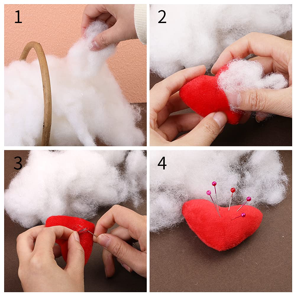 Bupete 300g/10.5oz Polyester Fiber Fill, Premium Fiber Fill Stuffing, Fluff Stuffing High Resilience Fill Fiber for Stuffed Animal Crafts, Pillow Stuffing, Cushion Stuffing