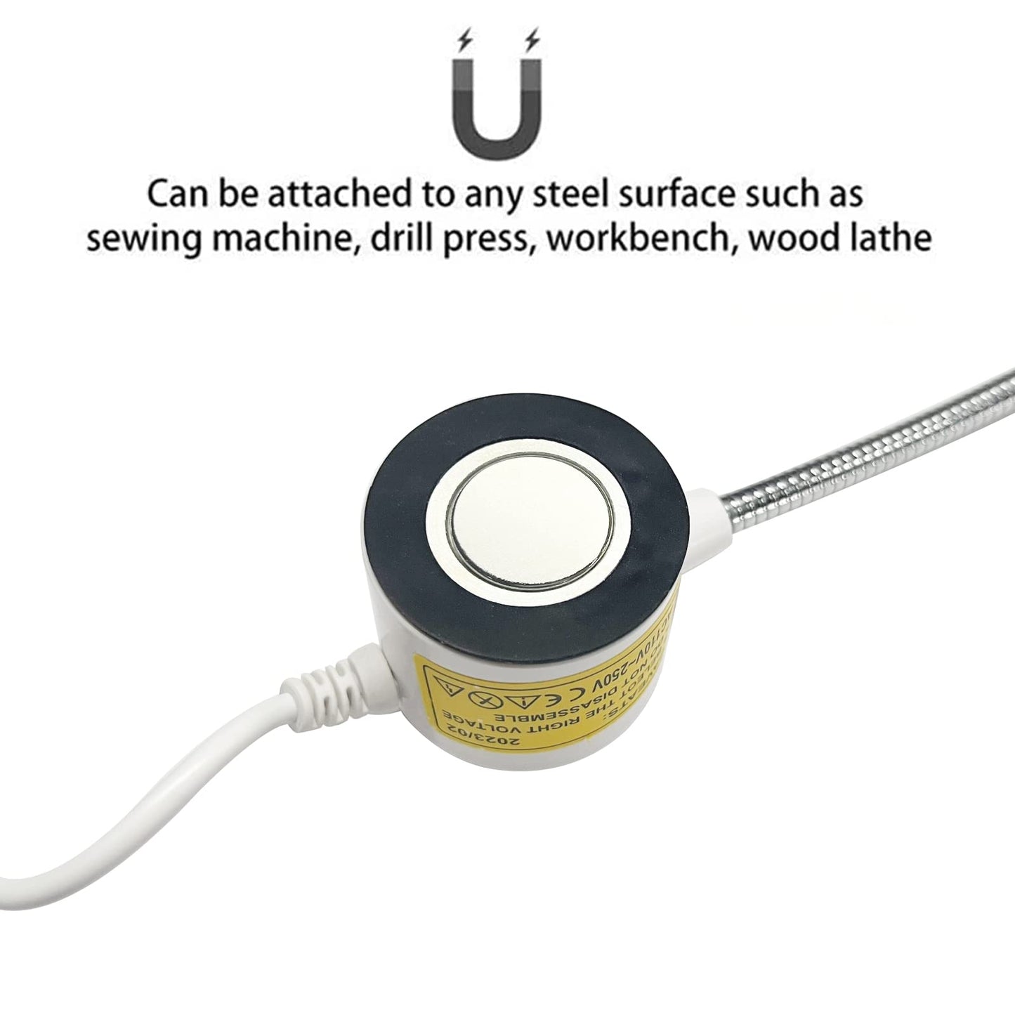 AUTIDEFY 30LEDs Sewing Machine Light, 6 Watt Portable Work Light, Flexible Gooseneck Lampe with Magnetic Base for Workbench Lathe Drill Press(White) (2 Pack)