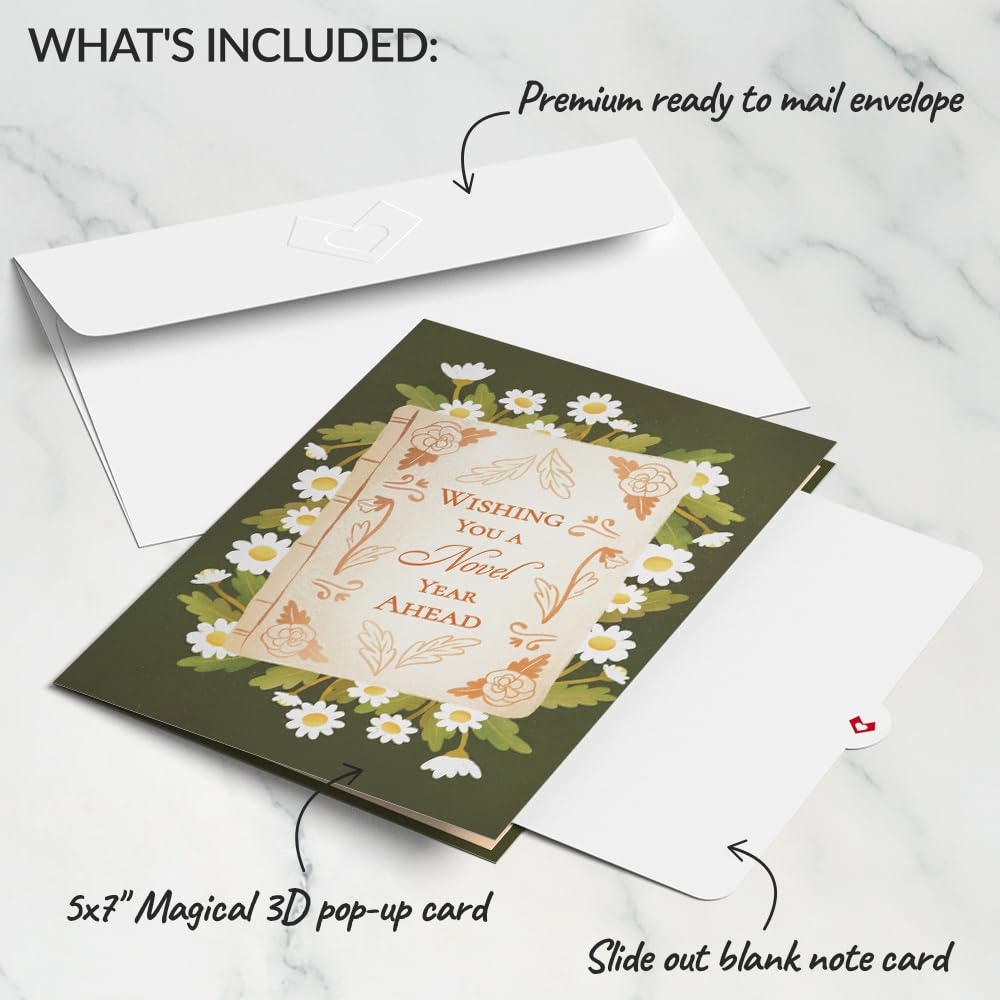 Lovepop Birthday Pop-Up Card for Her and Him - 3D Greeting Cards for Boys, Girls, Men, Women - Cheers to A New Chapter - 5" x 7 Card - Blank Notecard & Envelope Included