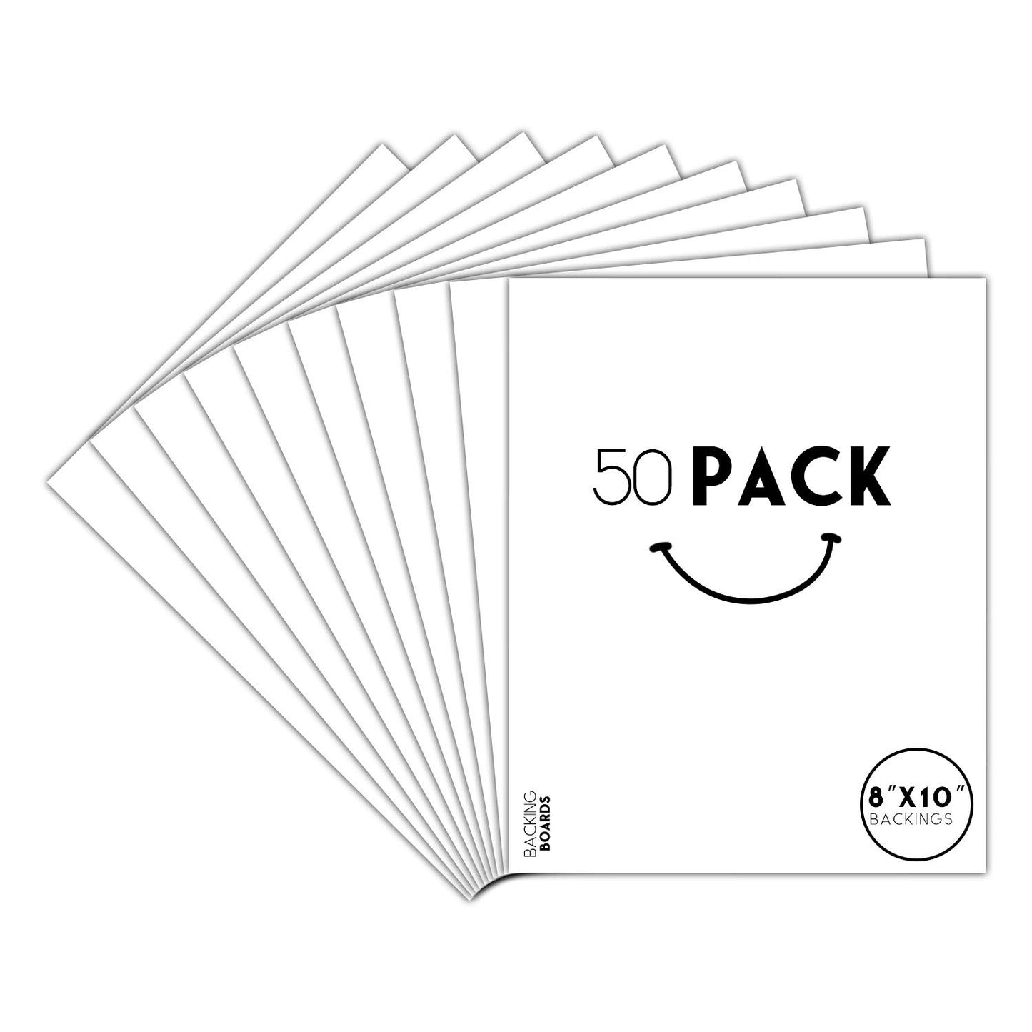 Golden State Art, Pack of 50, 8x10 Inch White Backing Boards