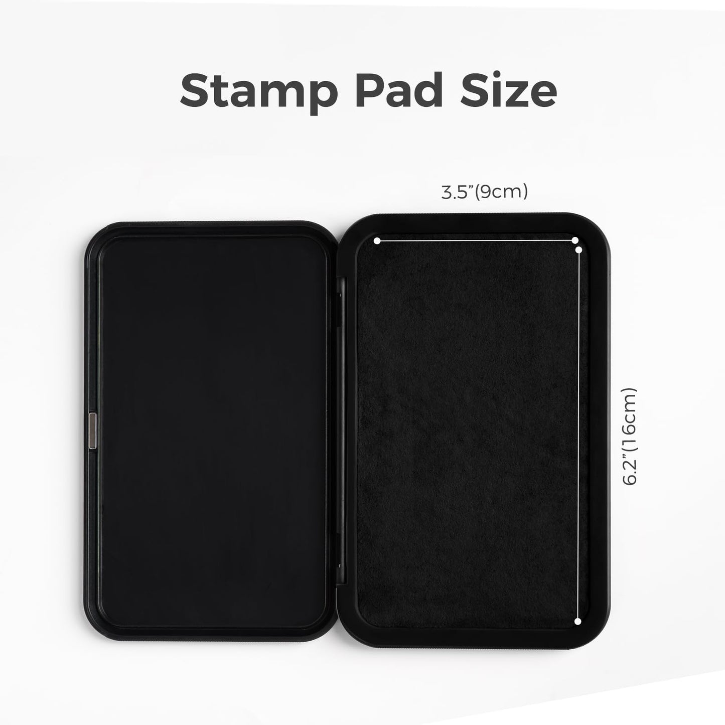 NEO MARK Large Stamp Pad Kit (1oz Ink Included) - 3.50"x 6.25", Magnetic Lid, Premium Quality Felt Stamp Pad (Black)