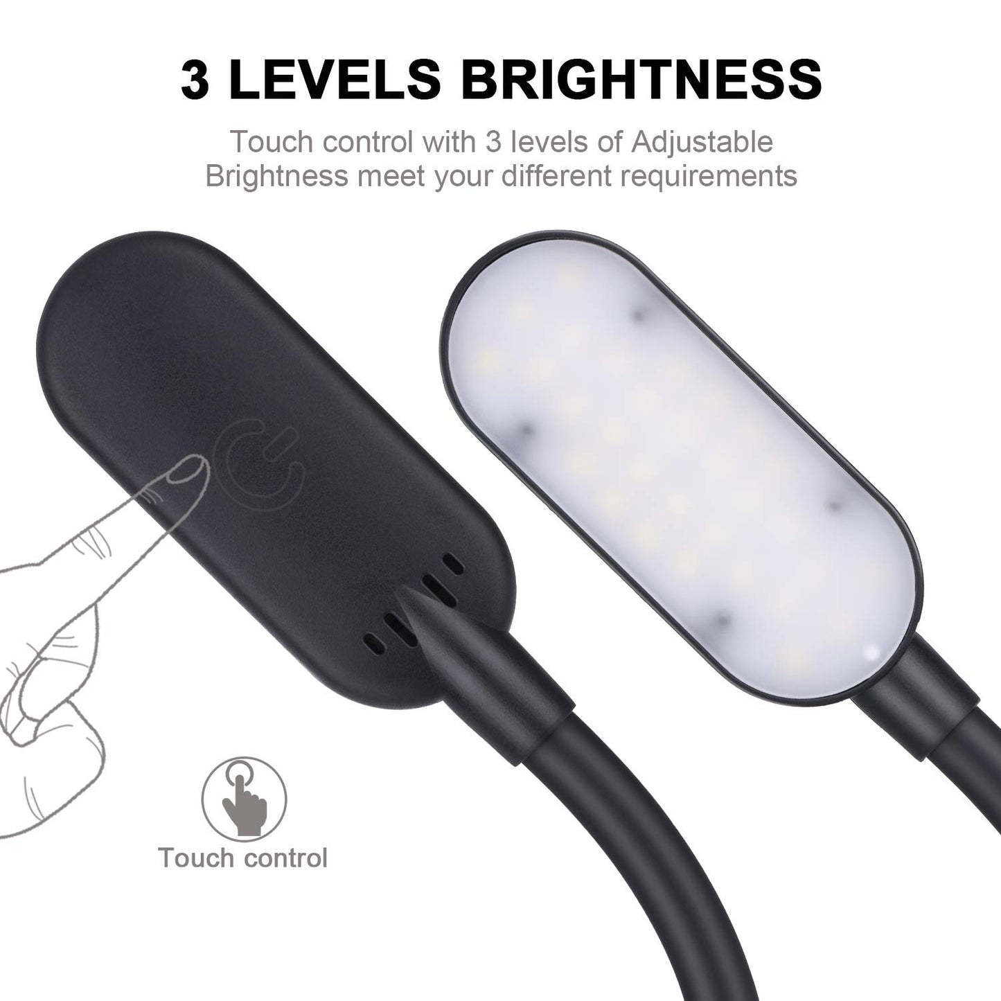 harmiey Sewing Machine Light,LED Work Light 30 LED with Touch Control with Lengthen Flexible Silone Coating Gooseneck for Sewing Machine, Drill Presses, Desks, Craft, Workbenches, Lathes Lamp