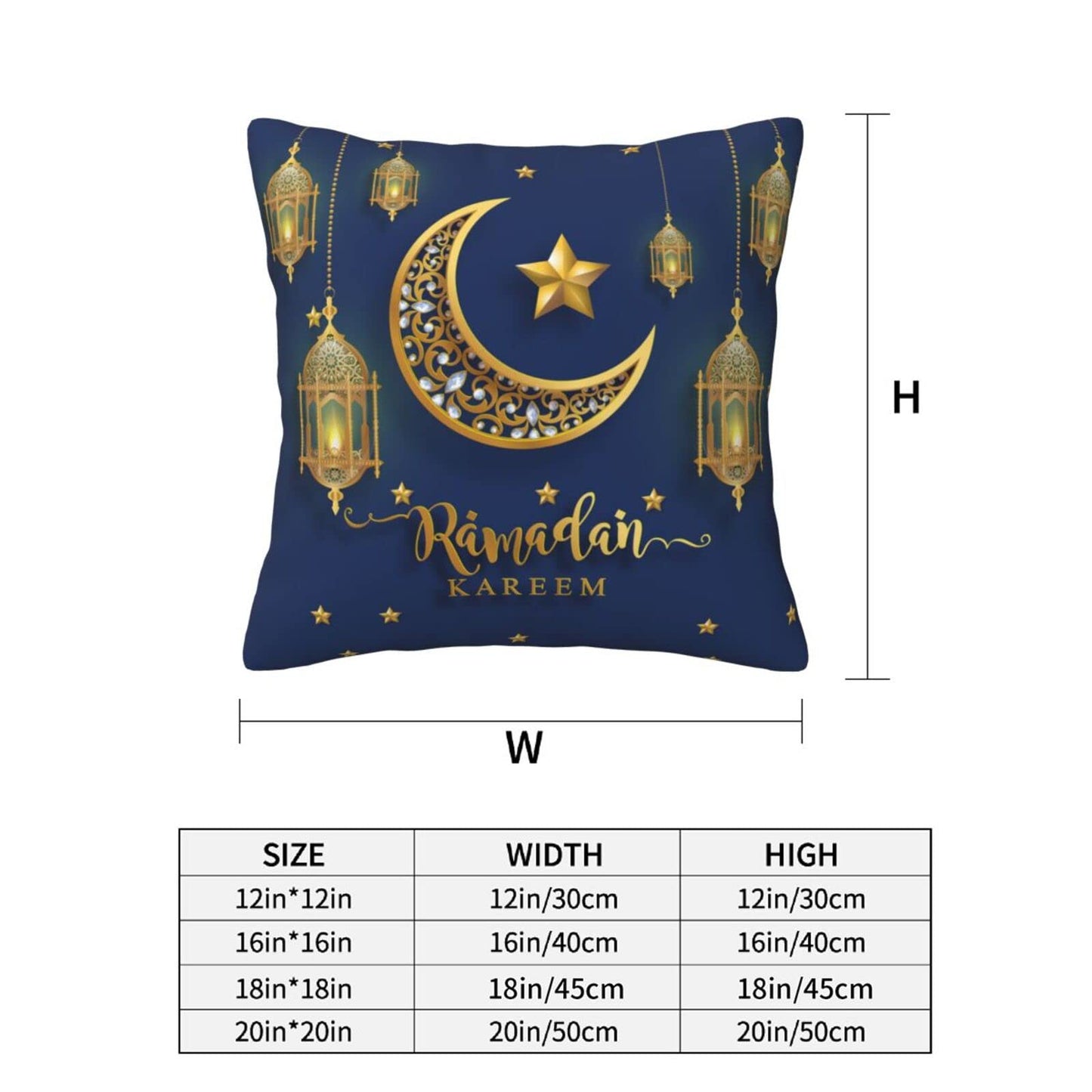 Senheol Set of 2 Ramadan Kareem Throw Pillow Cover 18x18 Inch, Gifts for Couch Pillows, Decoration