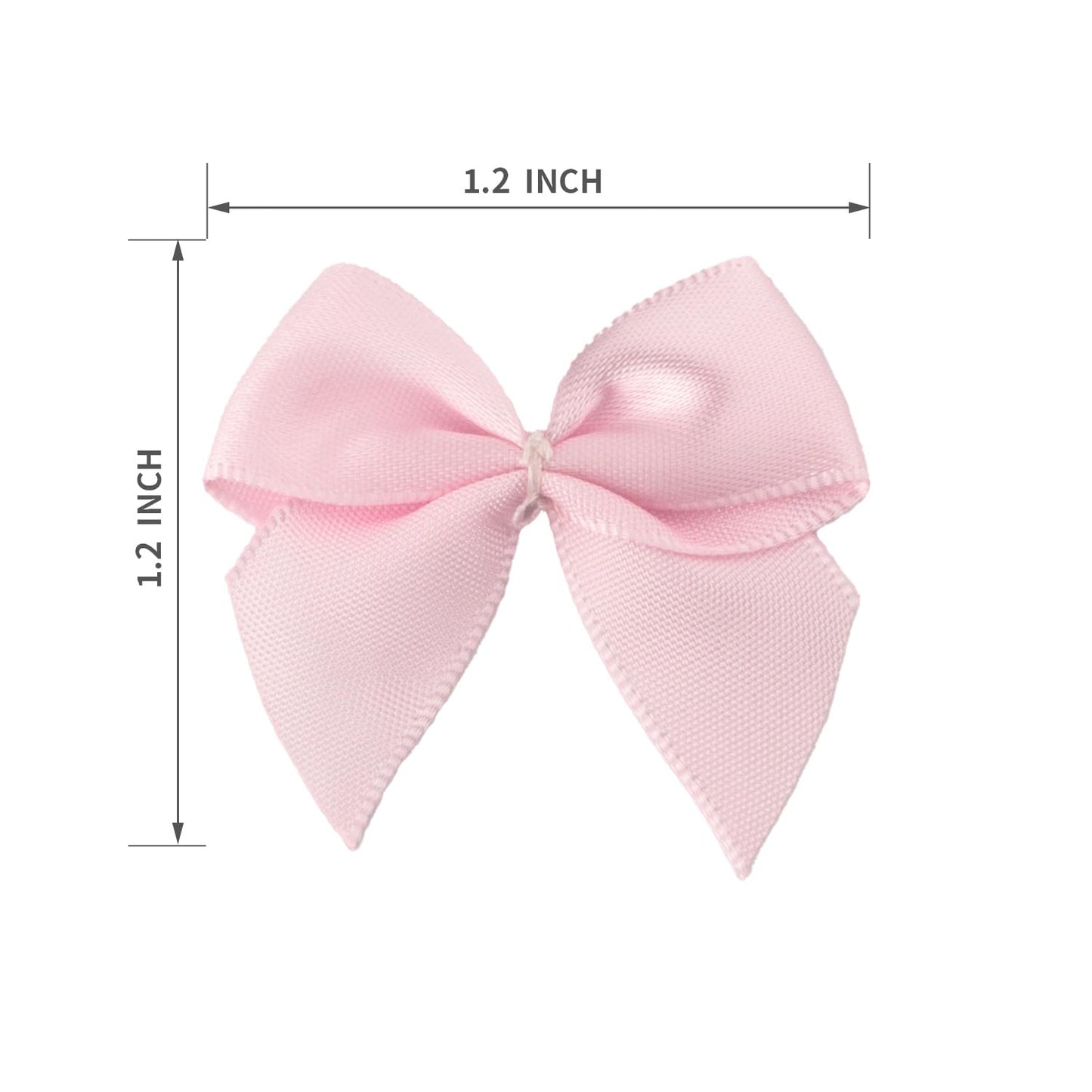7Rainbows 50pcs Boutique Mini Pink Satin Ribbon Bows Flowers Appliques DIY Craft for Sewing Scrapbooking Wedding and Gift