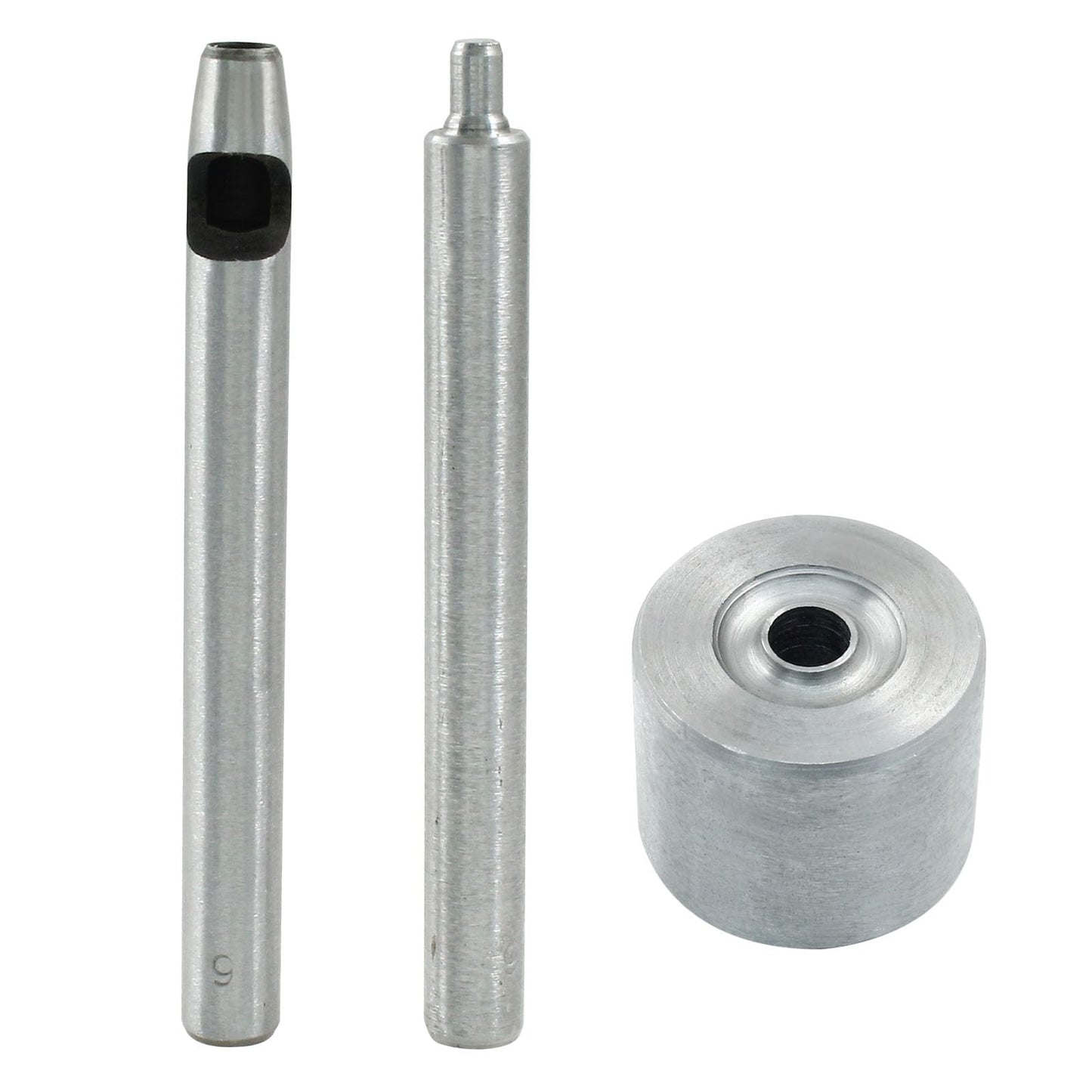Litoexpe Eyelet Hole Punch Die Tool, 6mm Grommet Setter Hollow Punch (Includes Base & Ram) for Leather Craft Clothing Handbag Fabric Curtain DIY
