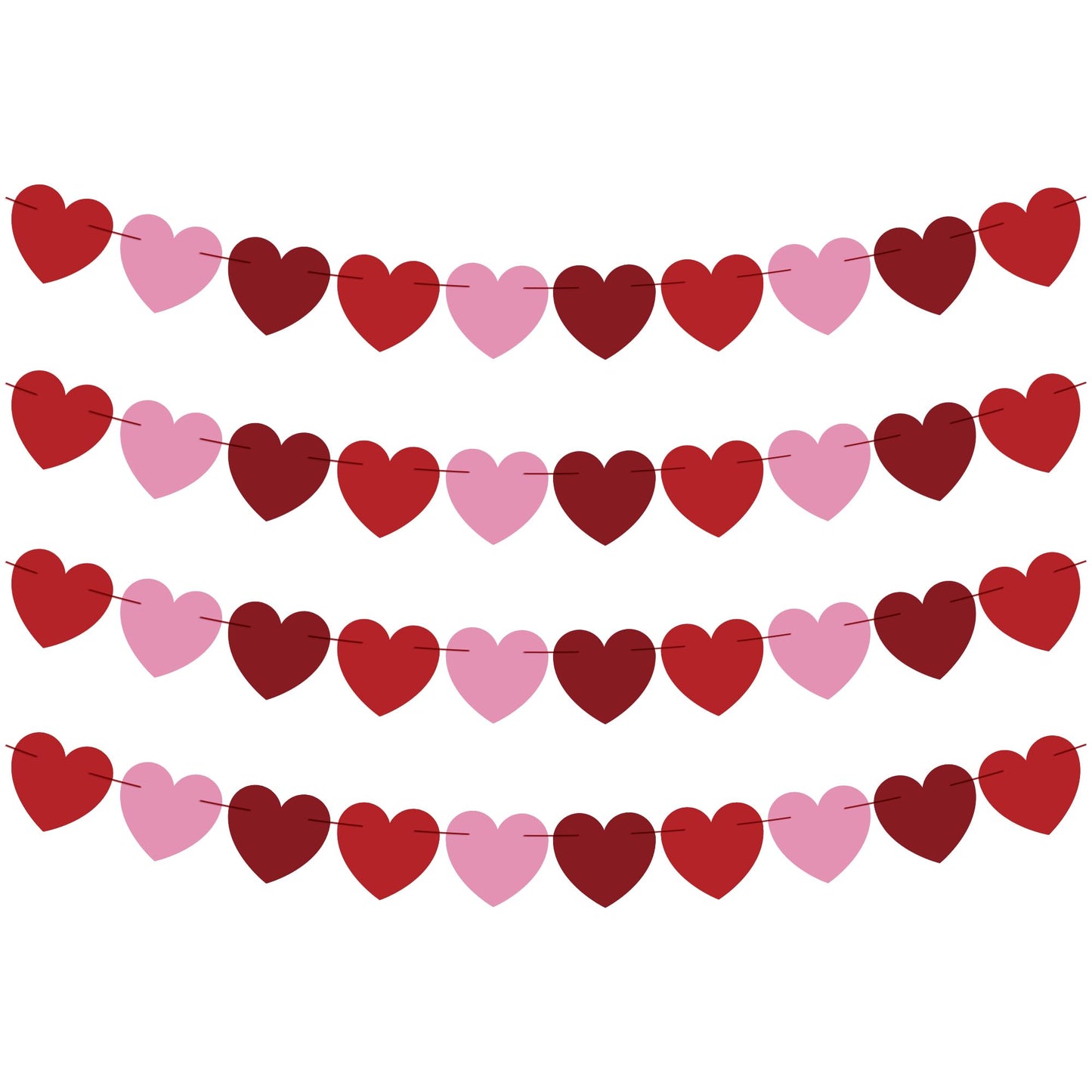 Valentines Day Decorations - Heart Valentines Garland - 40 Pack Valentine's Day Backdrop Banner Valentine's Day Accessories Party Favors for Door Wall Classroom School Home-Valentines Day Decor