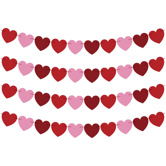 Valentines Day Decorations - Heart Valentines Garland - 40 Pack Valentine's Day Backdrop Banner Valentine's Day Accessories Party Favors for Door Wall Classroom School Home-Valentines Day Decor