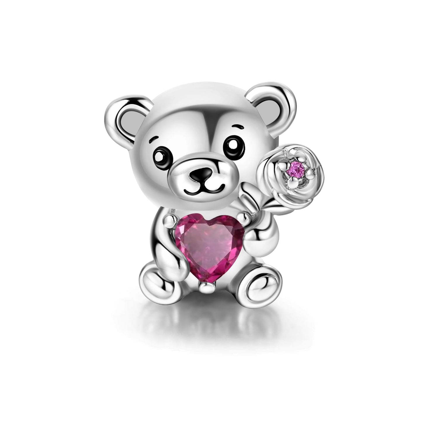 Alstade Hugging Heart Bear Charm 925 Sterling Silver Charms fits Bracelets and Necklace Pendant Bead Charms Jewelry Present for Women Family Friends