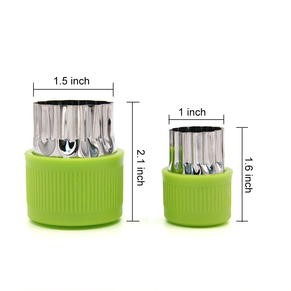 LENK Vegetable Cutter Shapes Set,Mini Pie,Fruit and Cookie Stamps Mold for Kids Baking and Food Supplement Tools Accessories Crafts for Kitchen,Green,9 Pcs