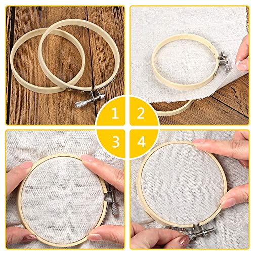 Caydo 12 Pieces 4 Inch Round Embroidery Hoop Bulk Wholesale Circle Cross Stitch Hoop Ring