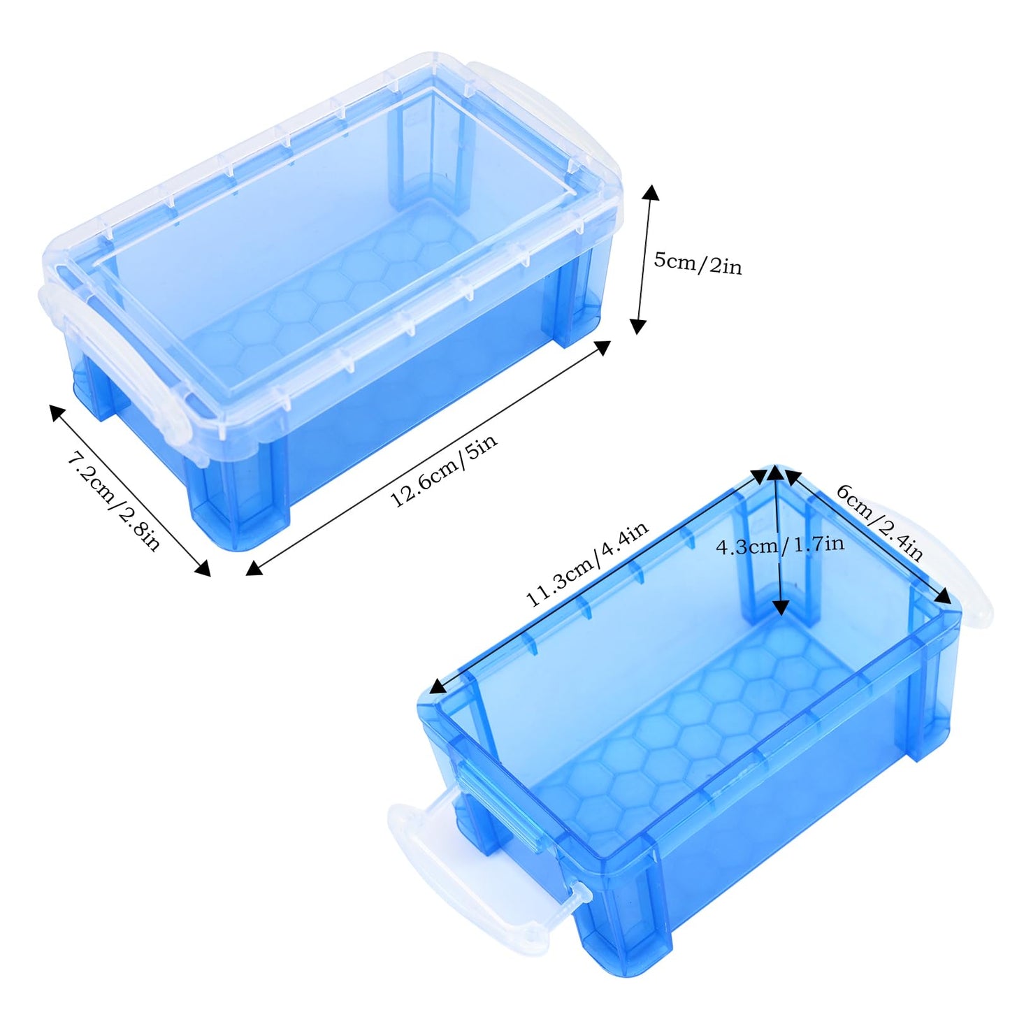 testyu Small Plastic Box, 4.3" X 2.3" X 1.5" Stackable Mini Storage Box with Lid, Clear Organizer Container for Jewelry Beads Small Crafts Items Accessories - 6 Pack